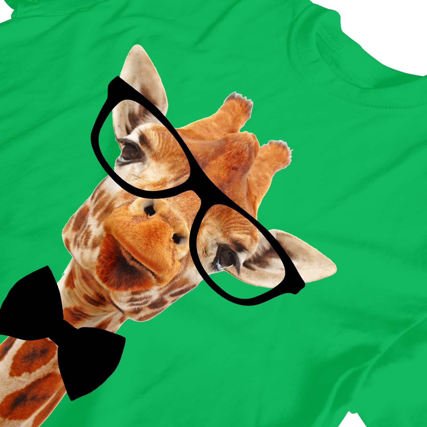 1Tee Kids Girls Hipster Giraffe Wearing Bow Tie and Glasses T-Shirt | eBay
