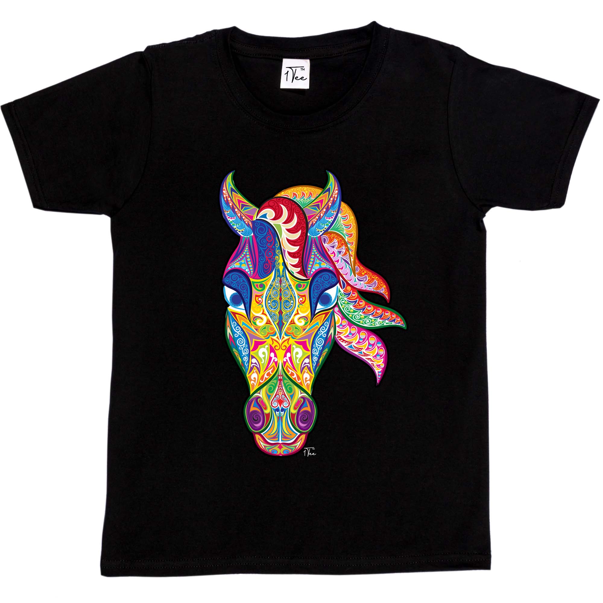1 Camiseta Niños Niñas Cabeza de Caballo Abstracta - Camiseta Colorida - Imagen 6 de 15