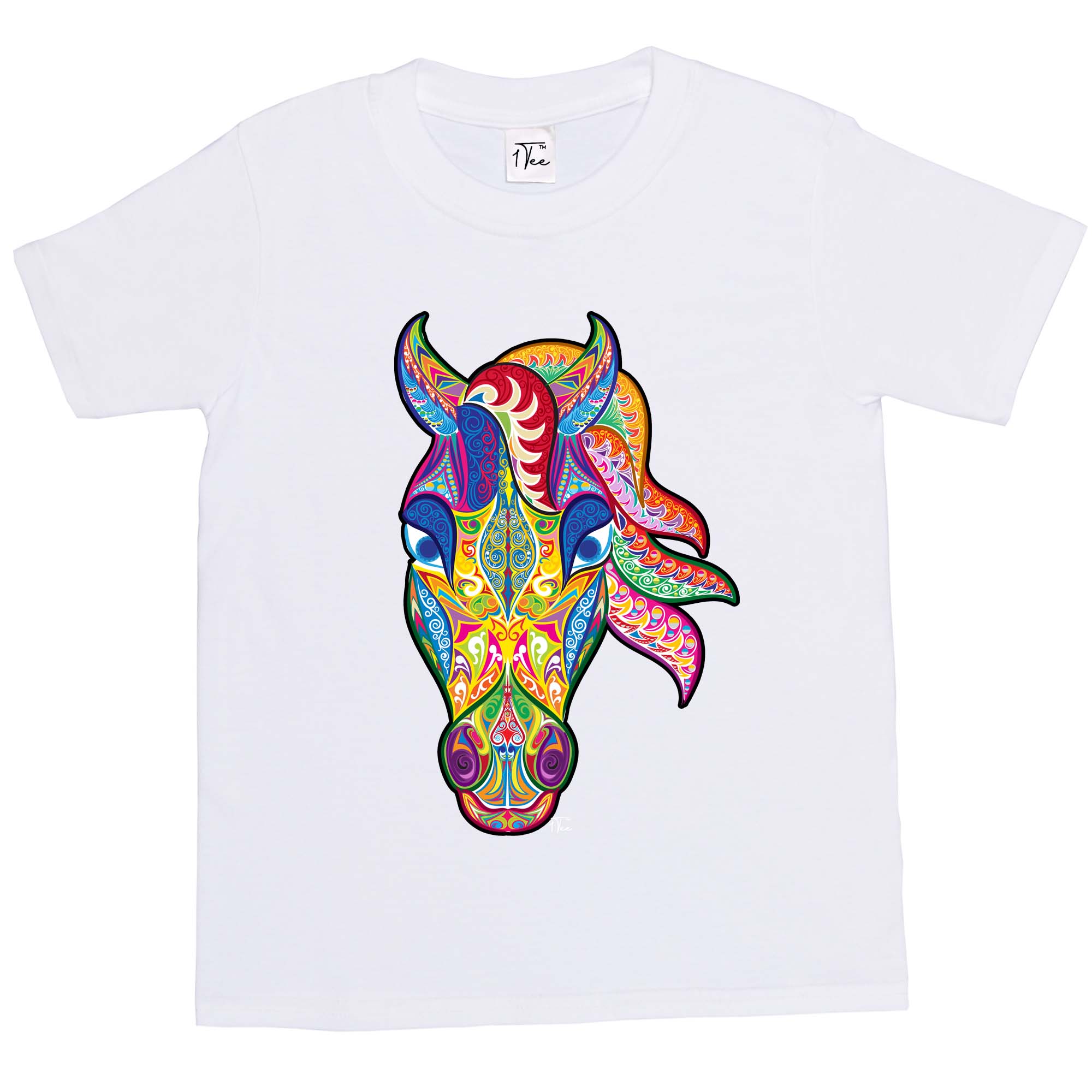 1 Camiseta Niños Niñas Cabeza de Caballo Abstracta - Camiseta Colorida - Imagen 11 de 15