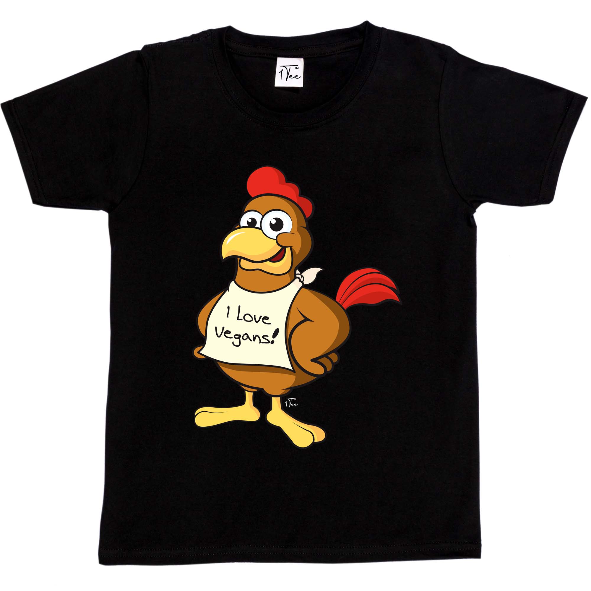 1Tee Kinder Jungen I Love Vegans, Huhn T-Shirt - Bild 6 von 30