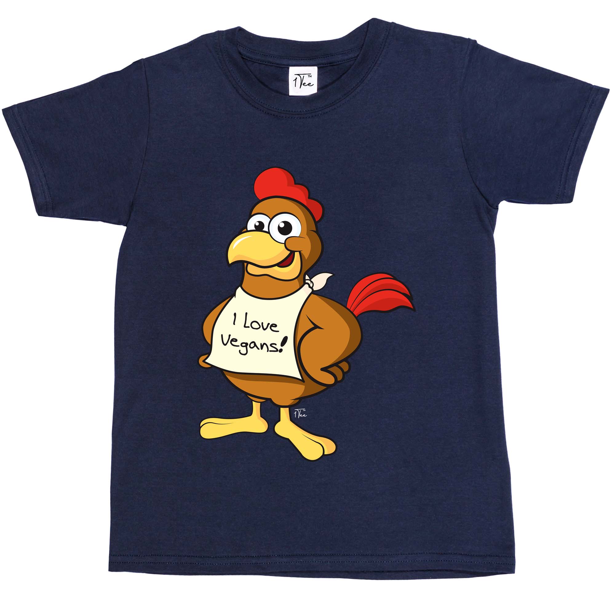 1Tee Kinder Jungen I Love Vegans, Huhn T-Shirt - Bild 16 von 30