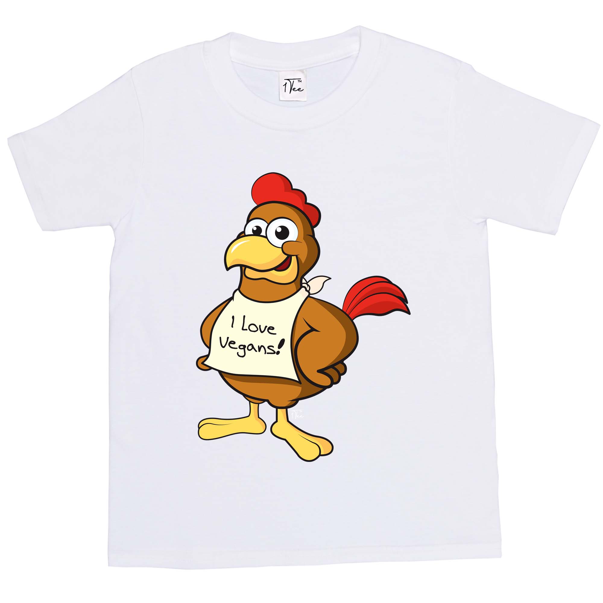 1Tee Kinder Jungen I Love Vegans, Huhn T-Shirt - Bild 26 von 30
