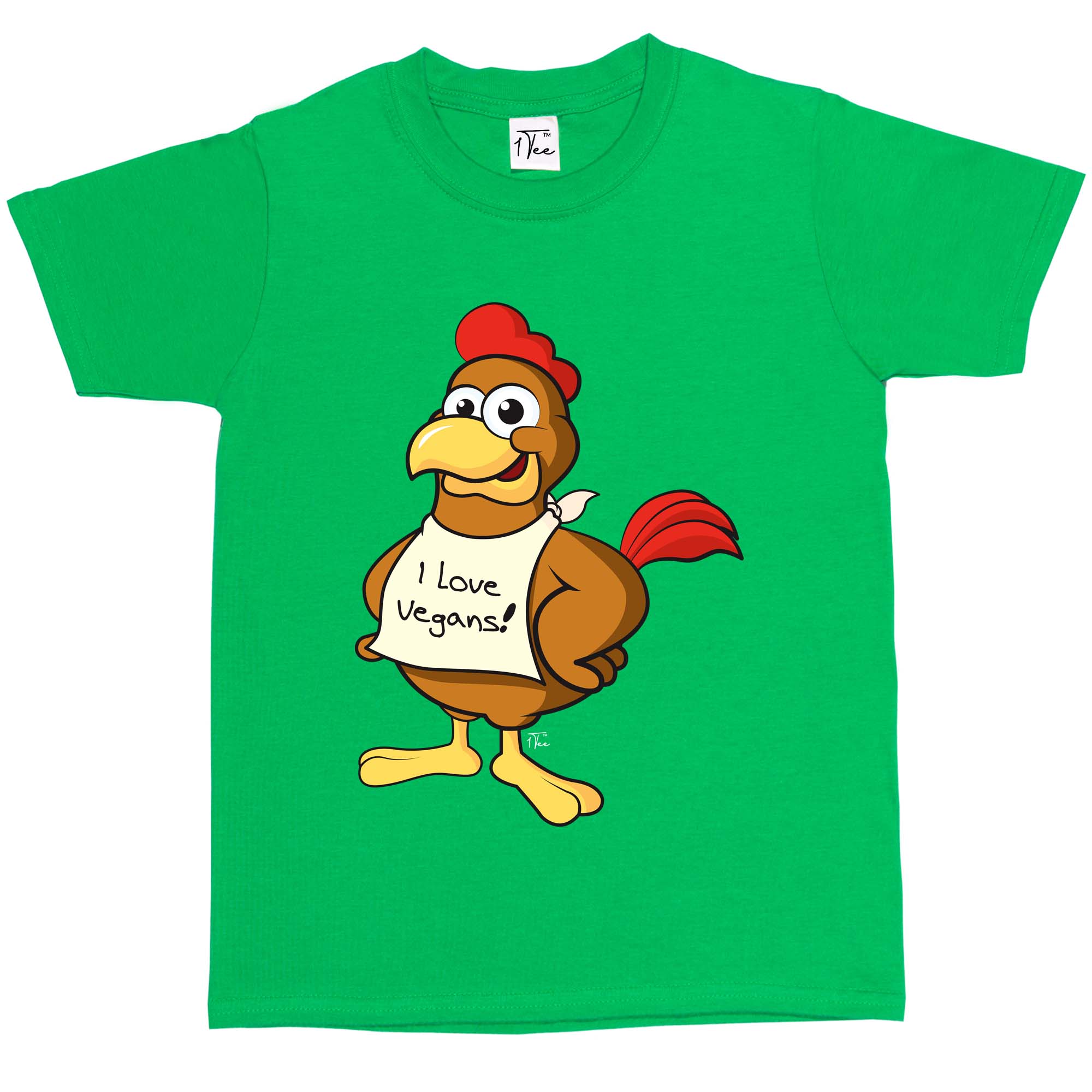 1Tee Kinder Jungen I Love Vegans, Huhn T-Shirt - Bild 11 von 30