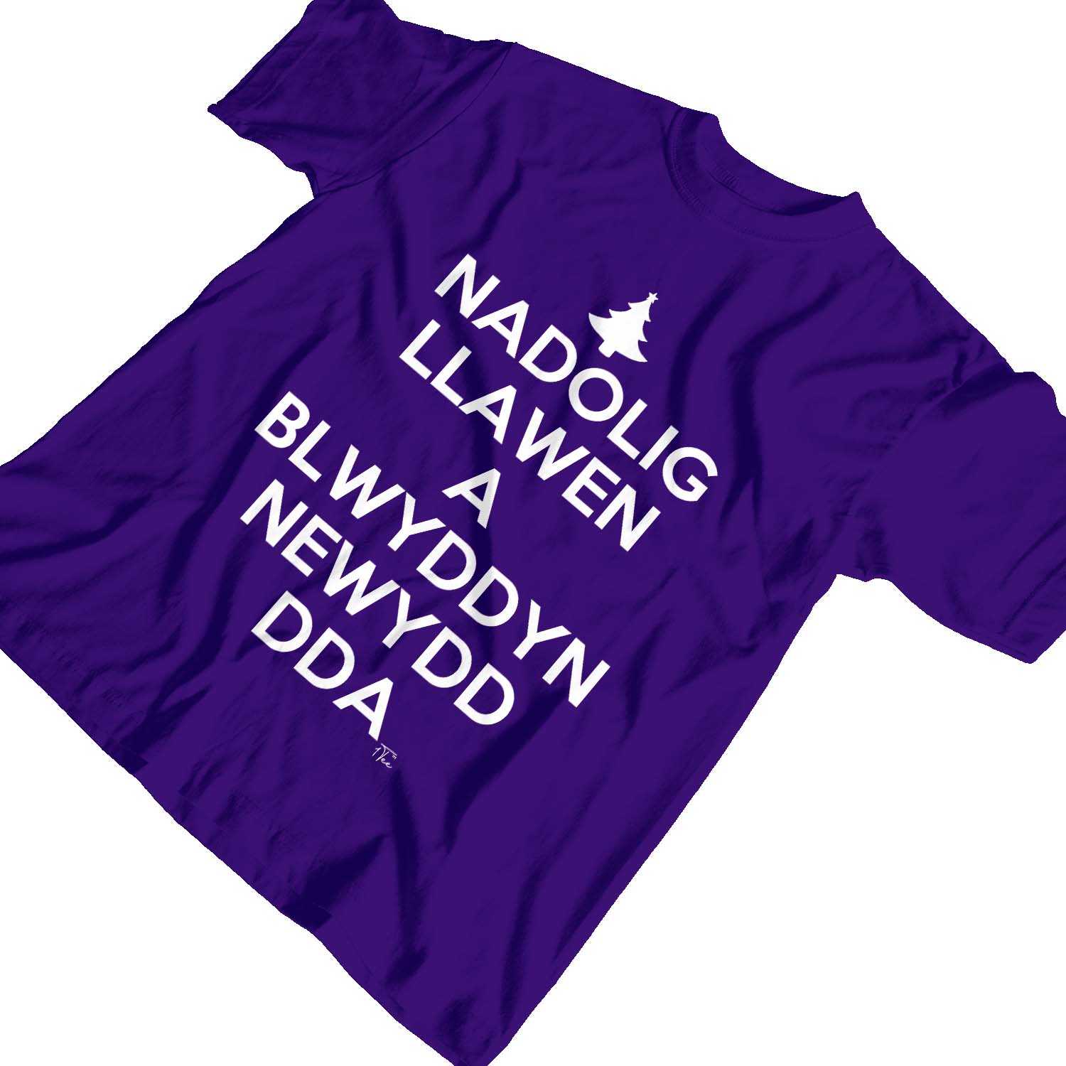 1Tee Kids Girls Nadolig Llawen A Blwyddyn Newydd Dda Welsh T-Shirt