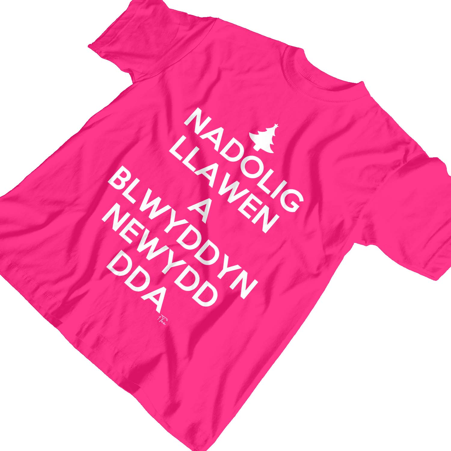 1Tee Kids Girls Nadolig Llawen A Blwyddyn Newydd Dda Welsh T-Shirt