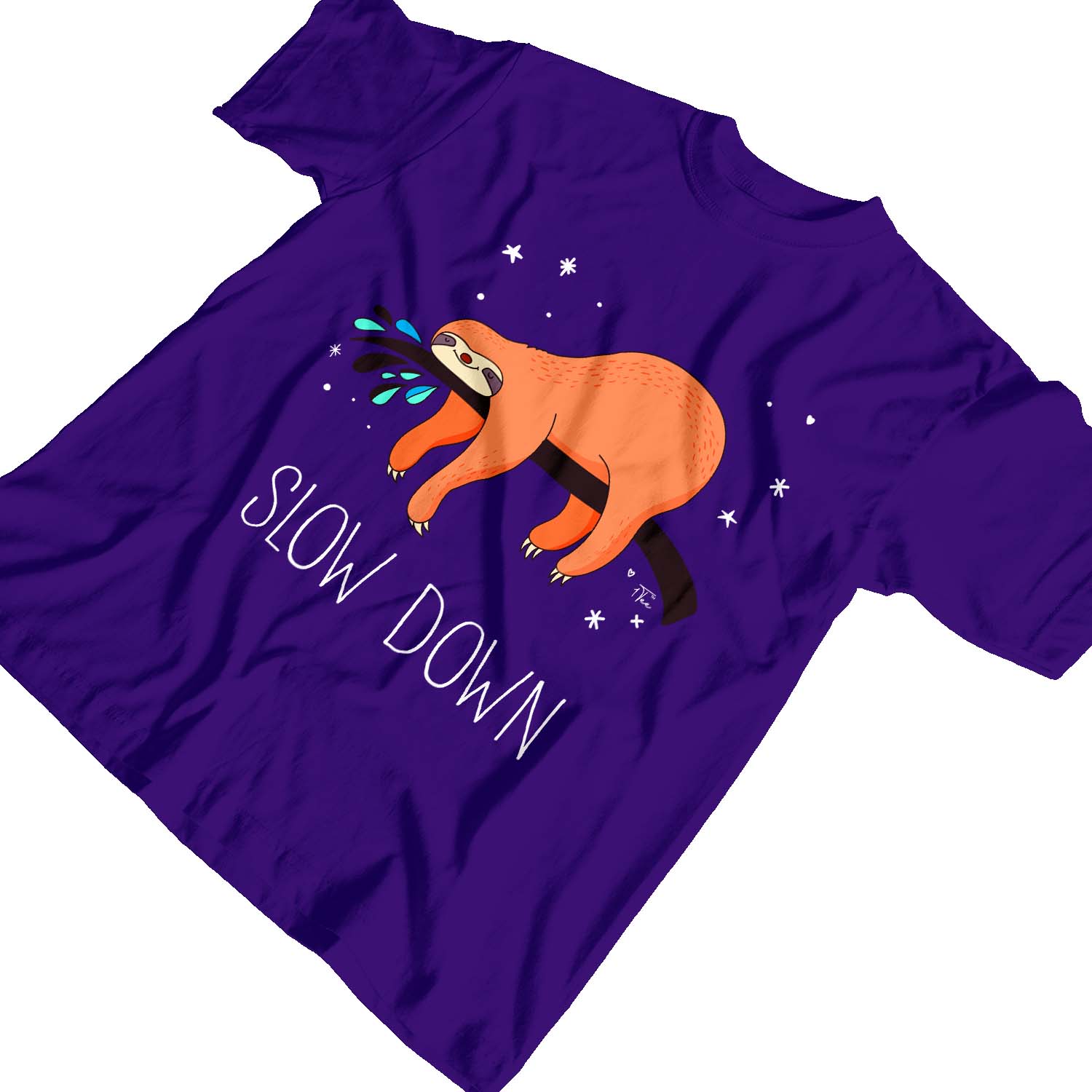 1Tee Kinder Mädchen Slow Down Faultier T-Shirt - Bild 22 von 30