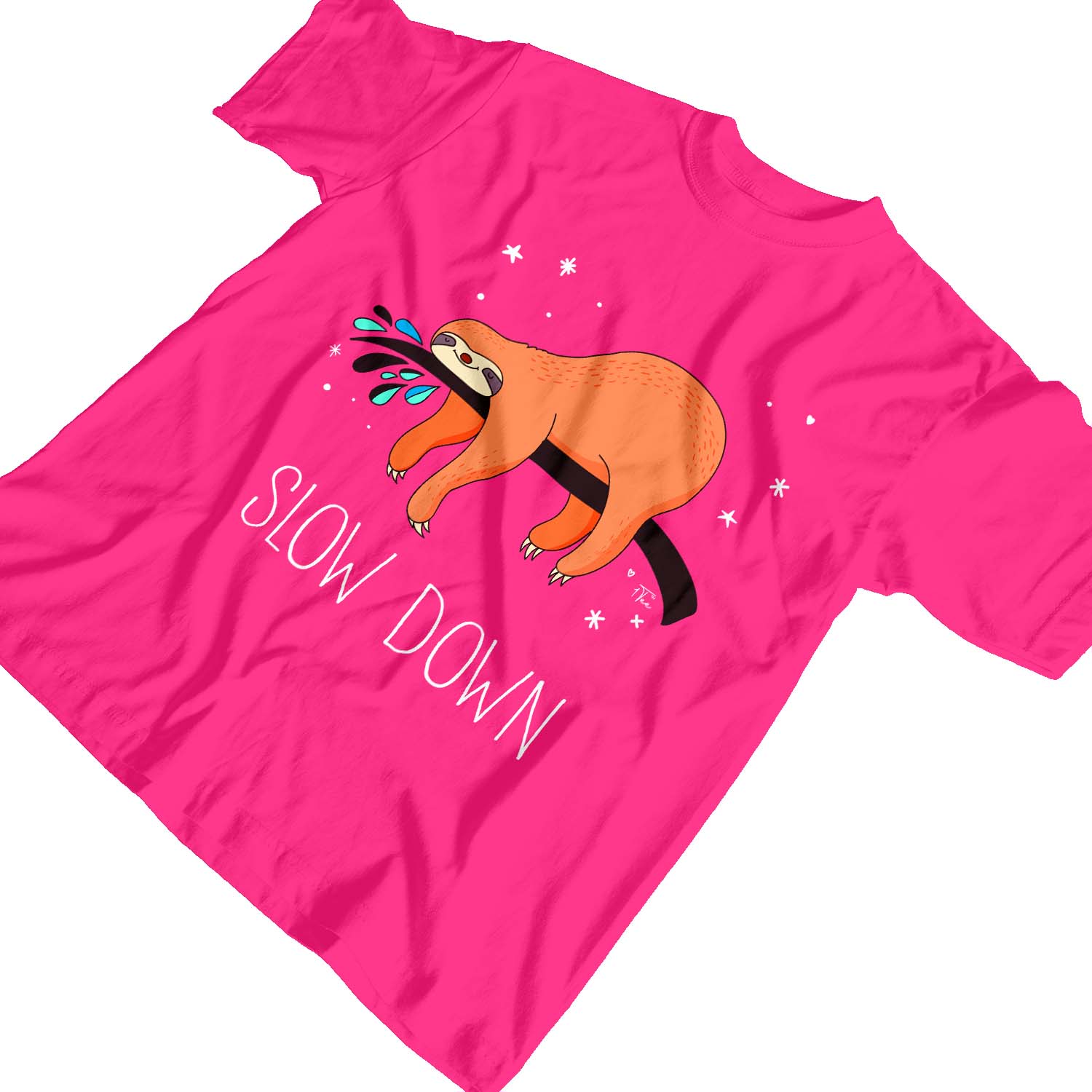 1Tee Kids Girls Slow Down Sloth T-Shirt | eBay