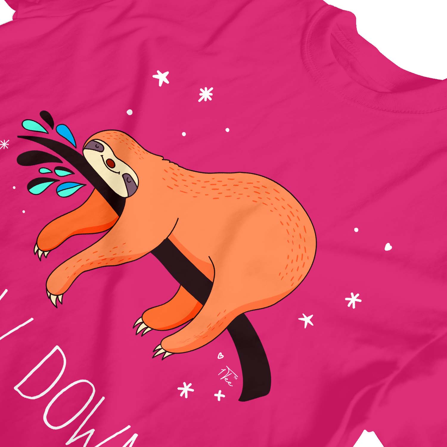 1Tee Kinder Mädchen Slow Down Faultier T-Shirt - Bild 18 von 30