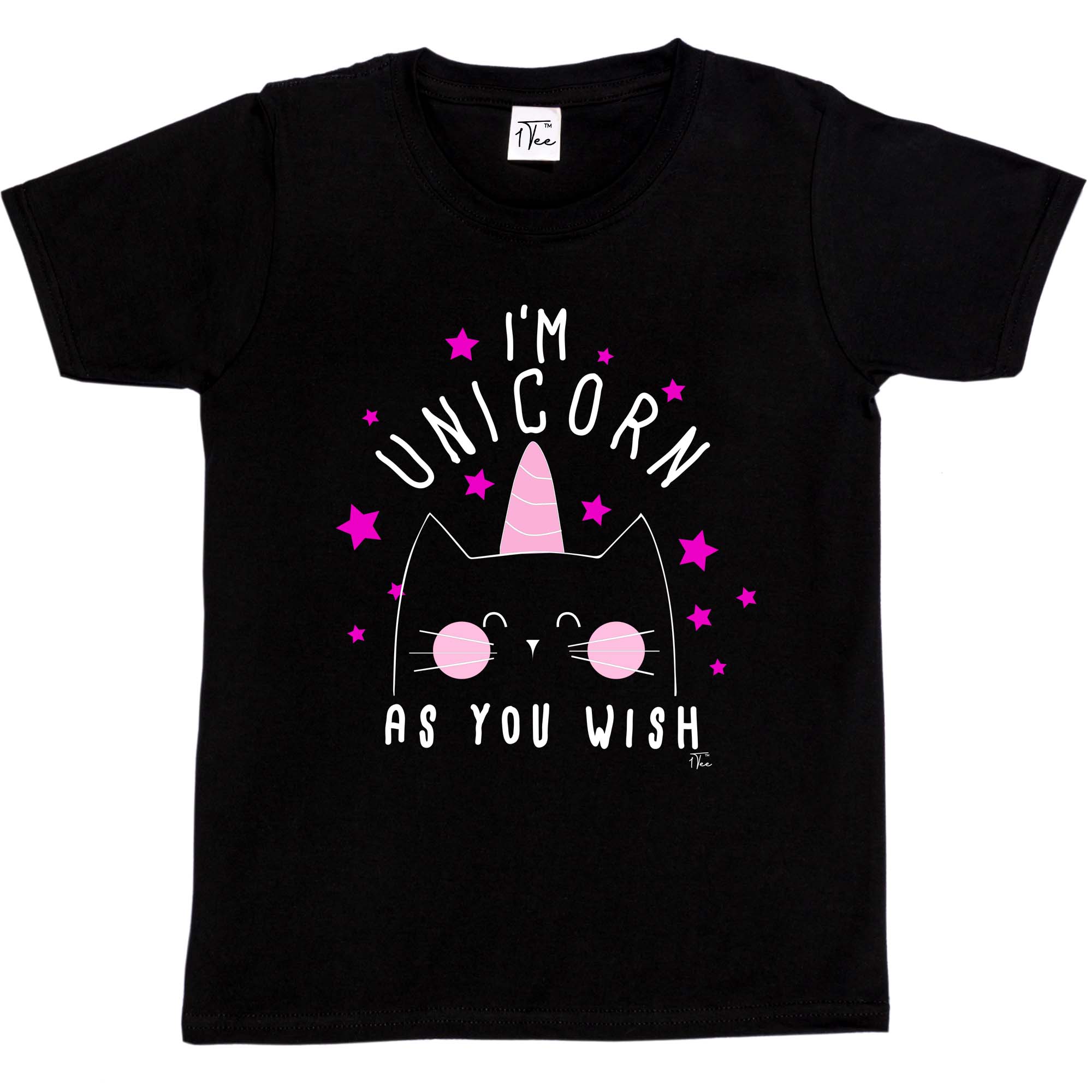 1Tee Kids Girls I'm Unicorn As You Wish Kitten T-Shirt - Imagen 6 de 15