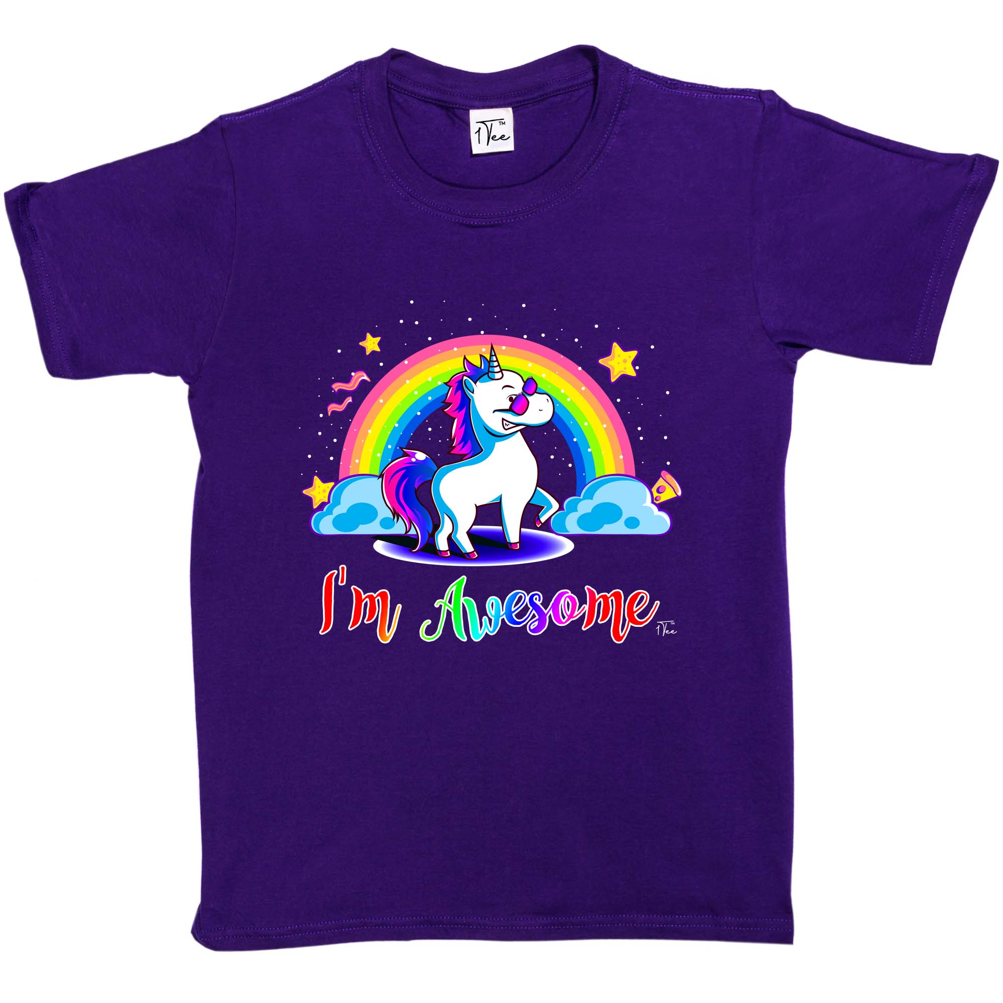 Linda camiseta 1Tee niños niñas I'm Awesome, unicornio - Imagen 11 de 15