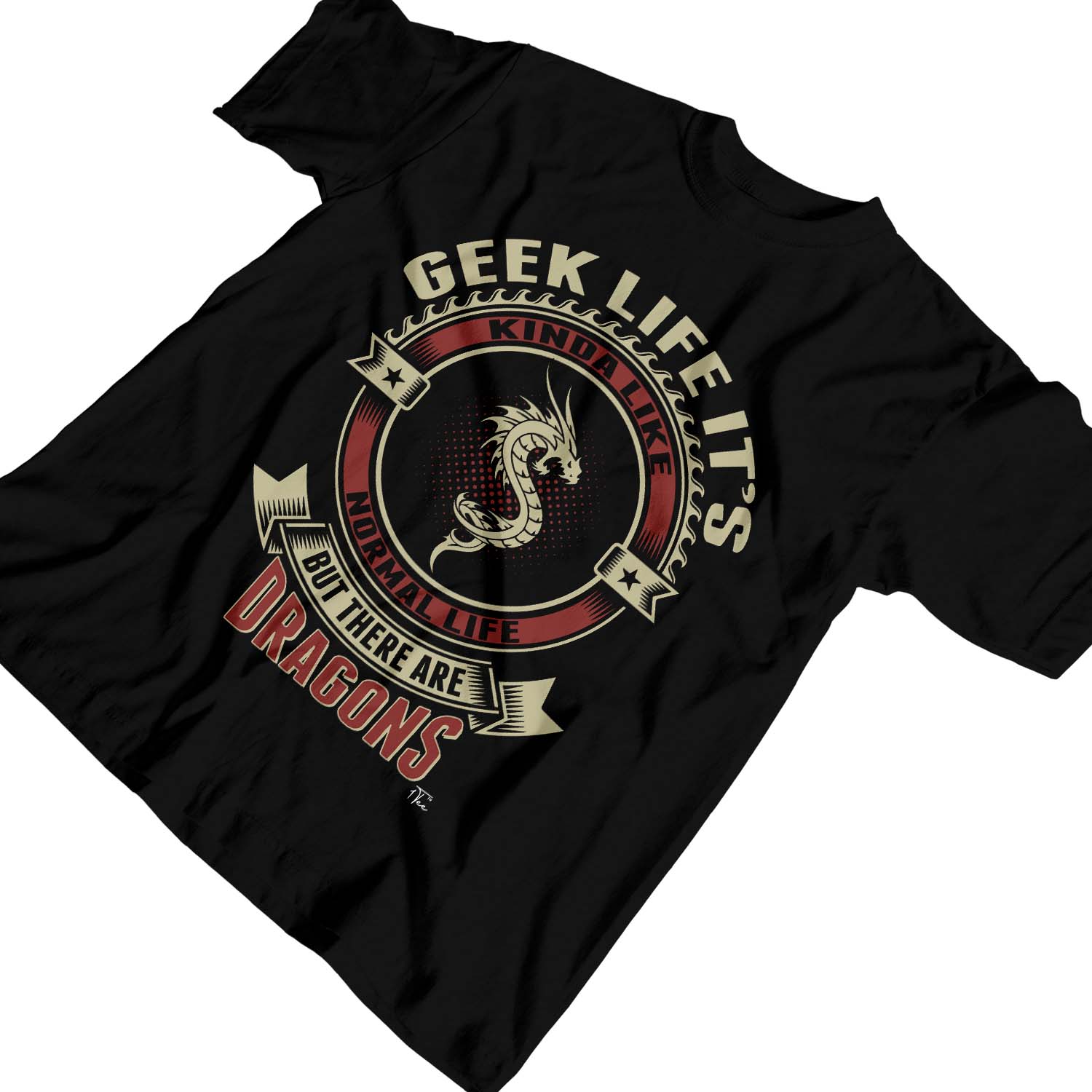 Camiseta 1Tee Niños Niños Geek Life It's Like Normal Life But There Are Dragons - Imagen 7 de 20