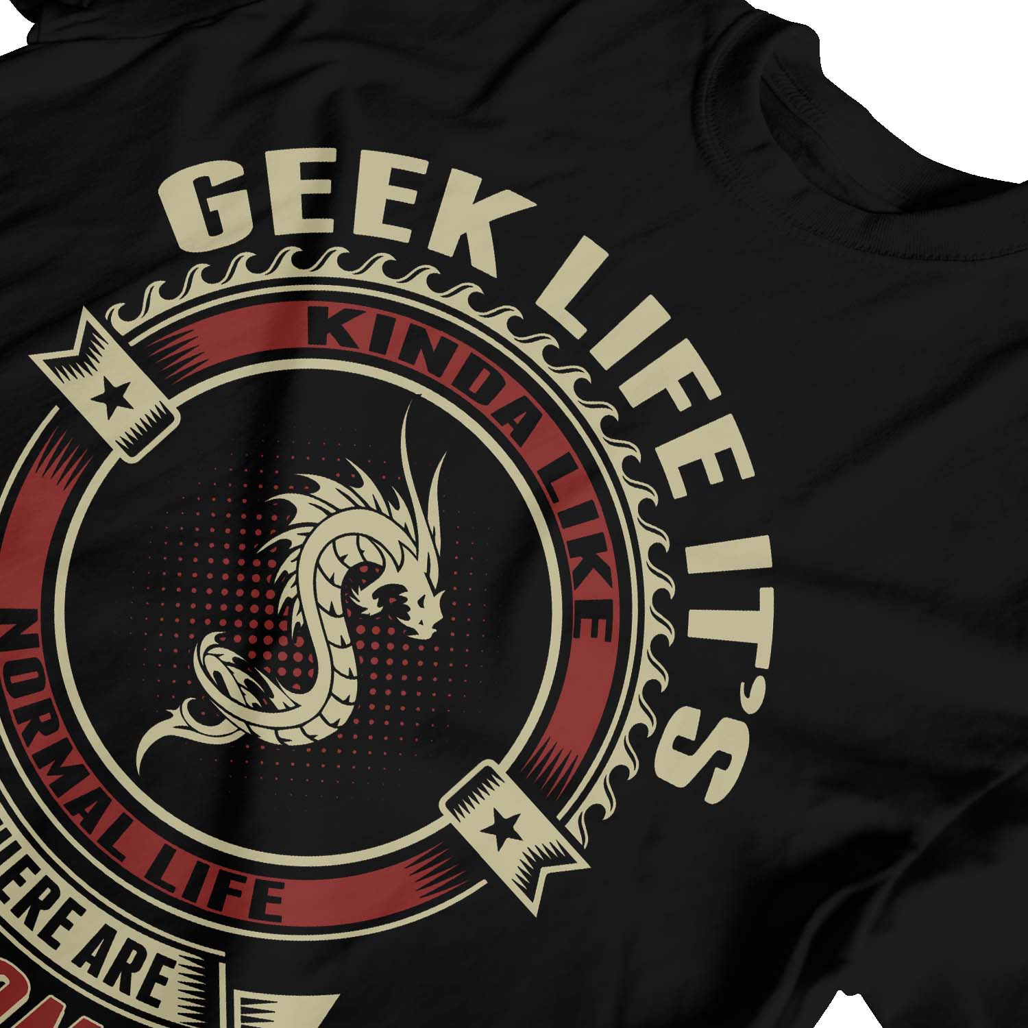 Camiseta 1Tee Niños Niños Geek Life It's Like Normal Life But There Are Dragons - Imagen 8 de 20