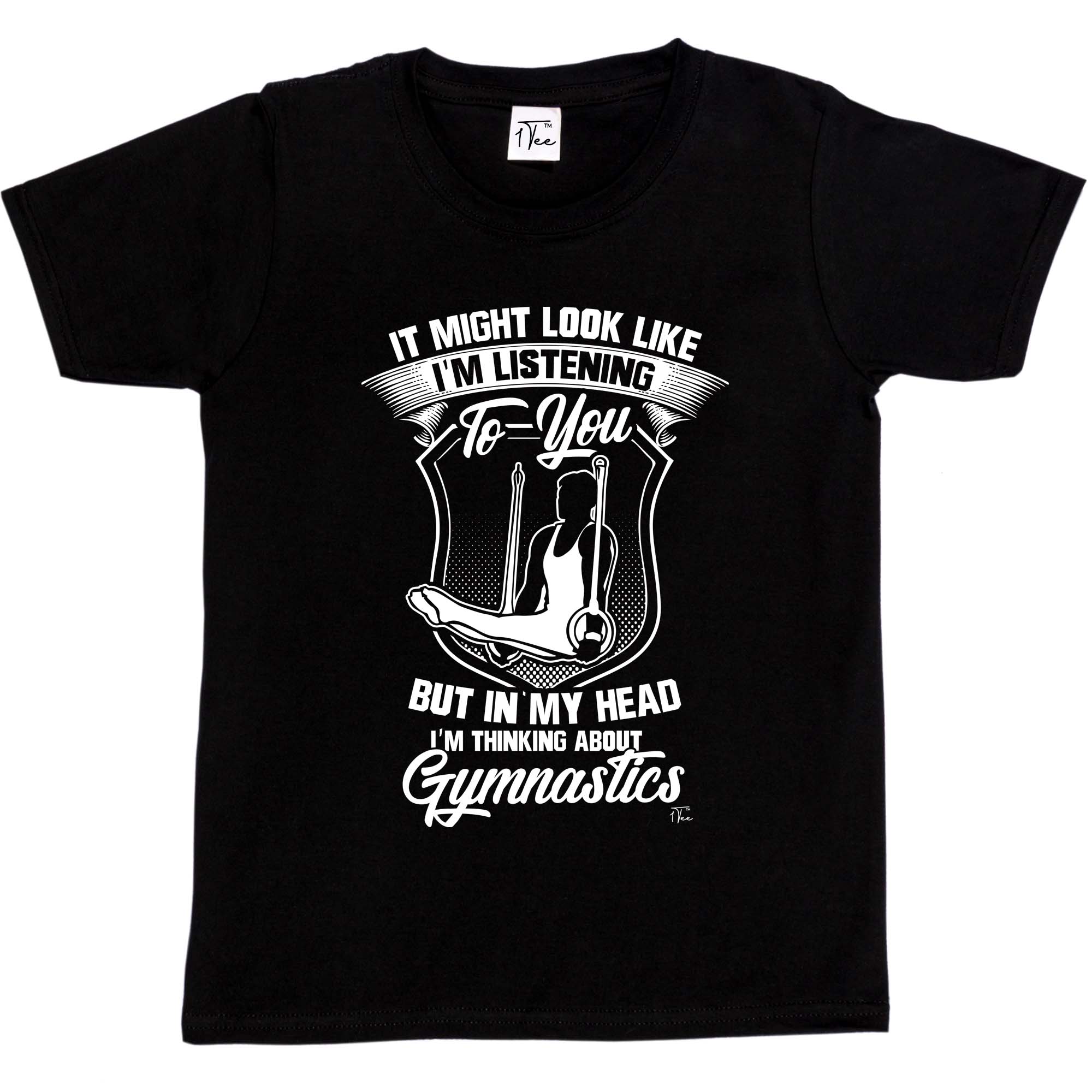 1Tee Maglietta Bambini Ragazzi Potrei sembrare di ascoltare, Ginnastica - Foto 6 di 30