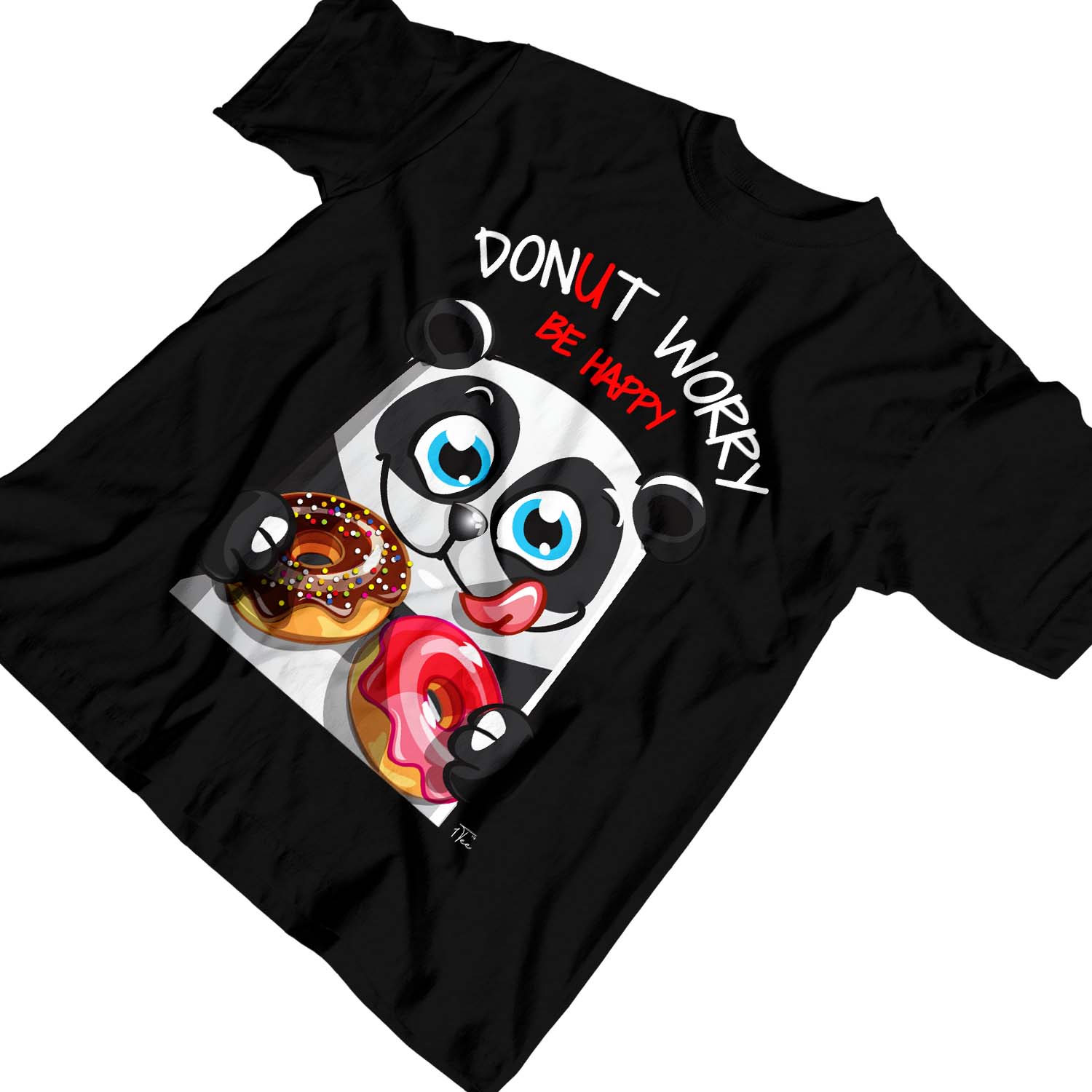 1 T-Shirt Kinder Jungen Donut Worry Be Happy Panda - Bild 7 von 25