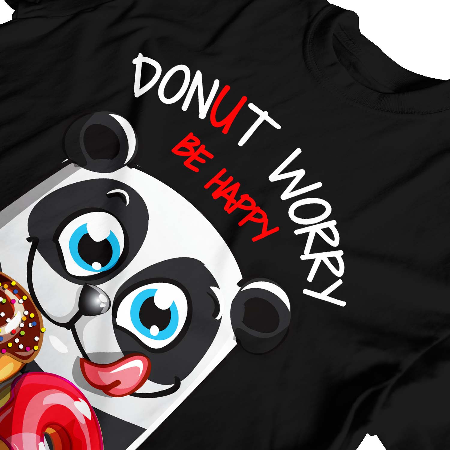 1 T-Shirt Kinder Jungen Donut Worry Be Happy Panda - Bild 8 von 25