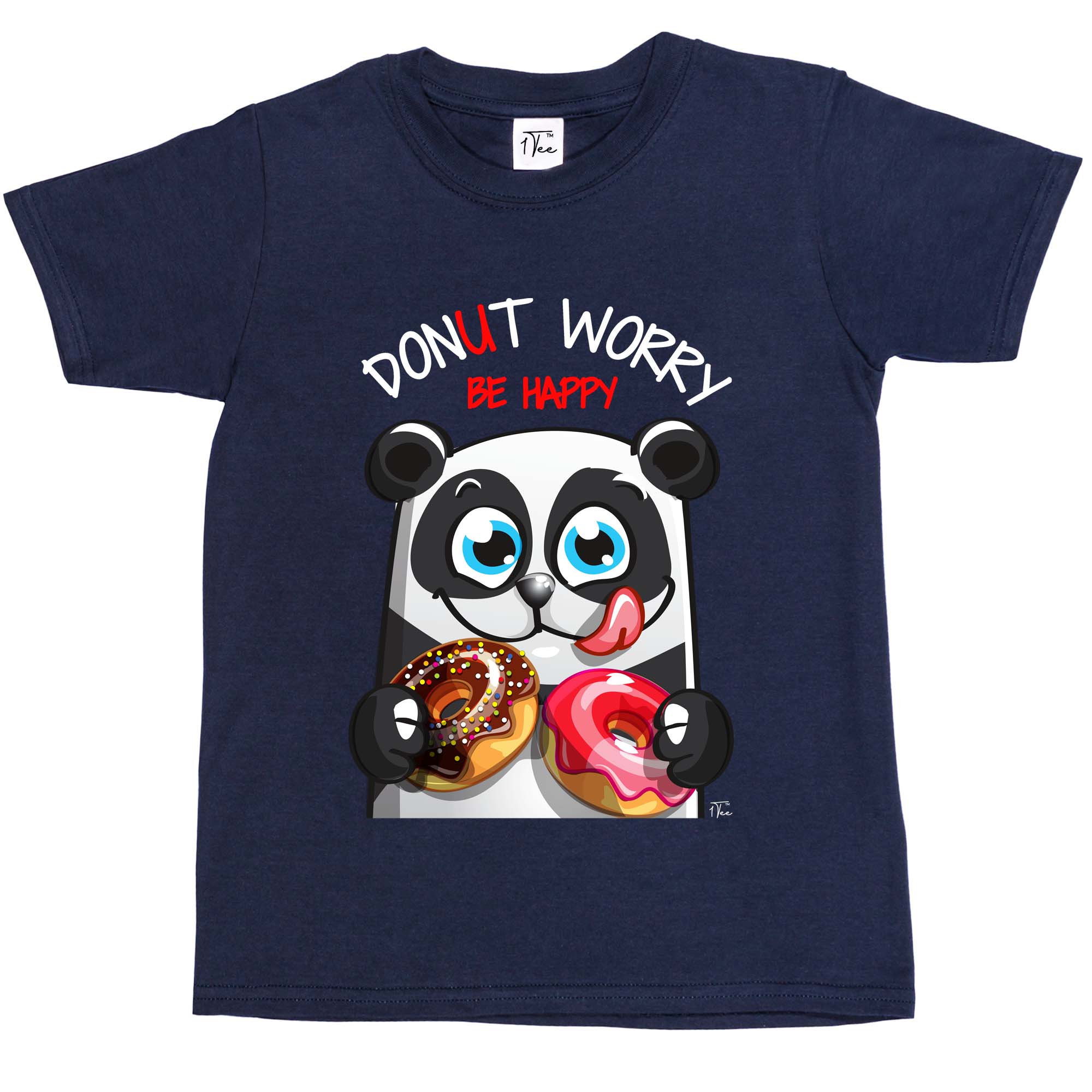1 T-Shirt Kinder Jungen Donut Worry Be Happy Panda - Bild 16 von 25