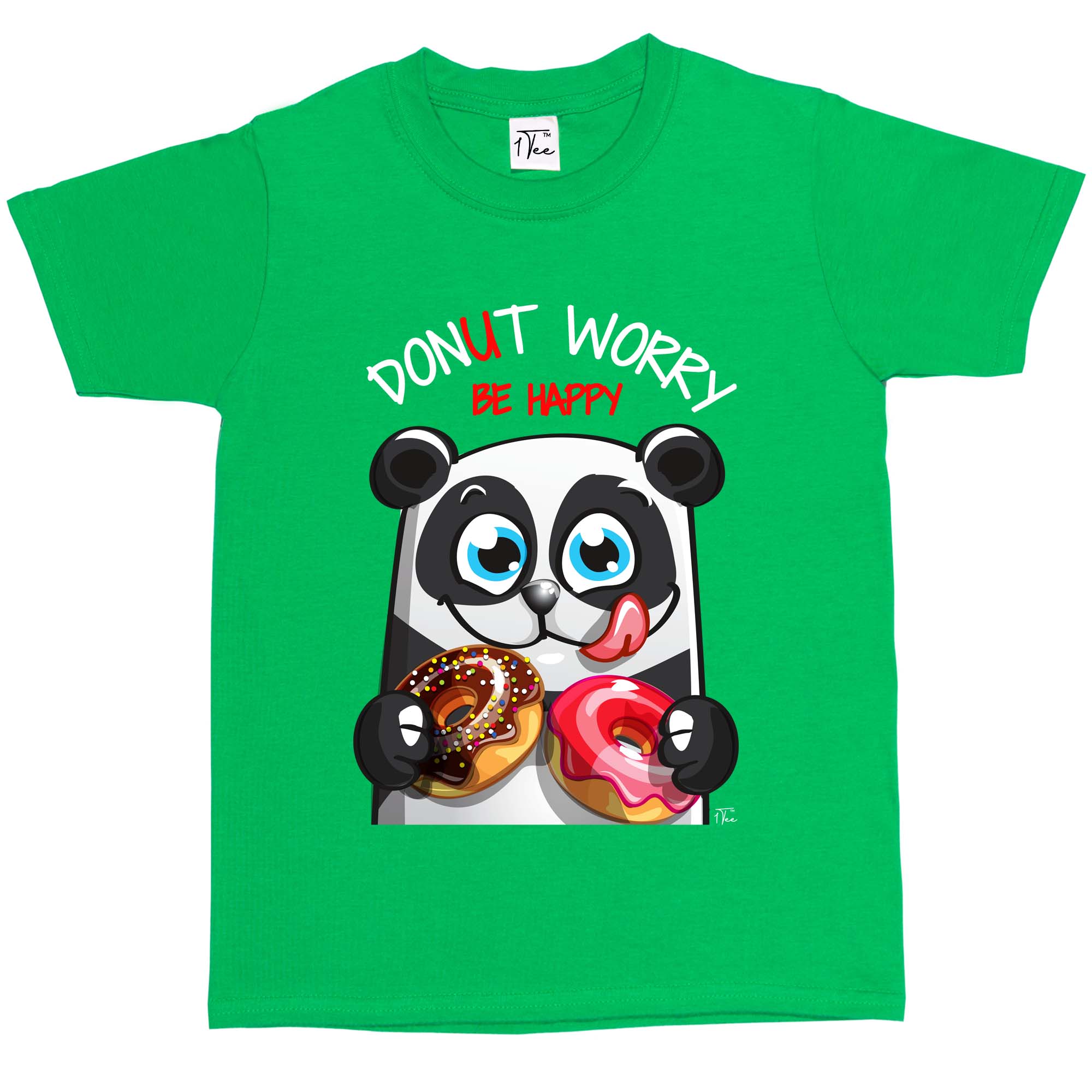 1 T-Shirt Kinder Jungen Donut Worry Be Happy Panda - Bild 11 von 25