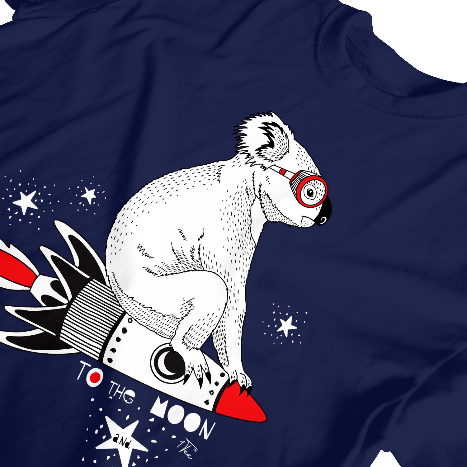 1 camiseta para niños niños koala en barco cohete, a la luna y de regreso camiseta - Imagen 18 de 25