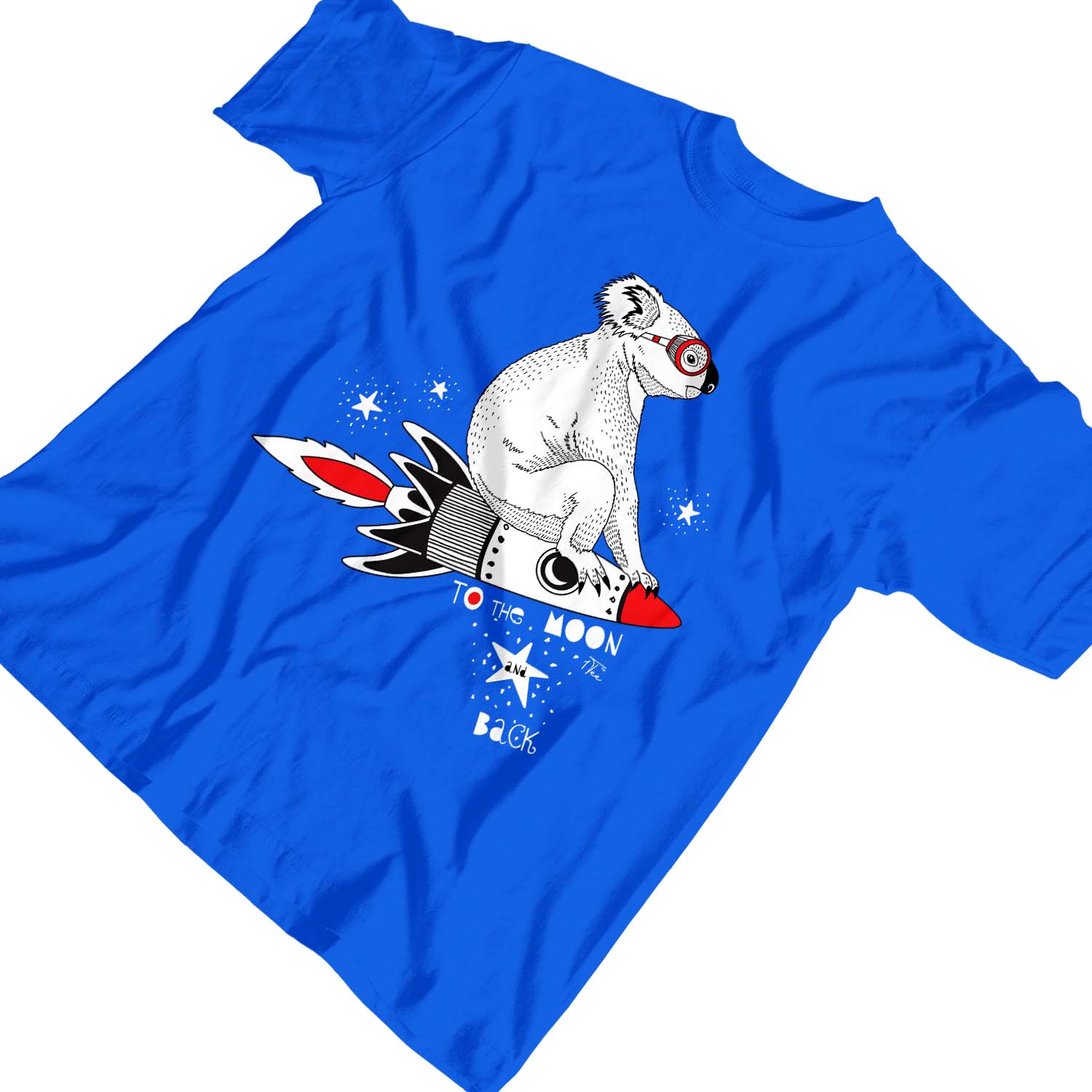 1 camiseta para niños niños koala en barco cohete, a la luna y de regreso camiseta - Imagen 22 de 25