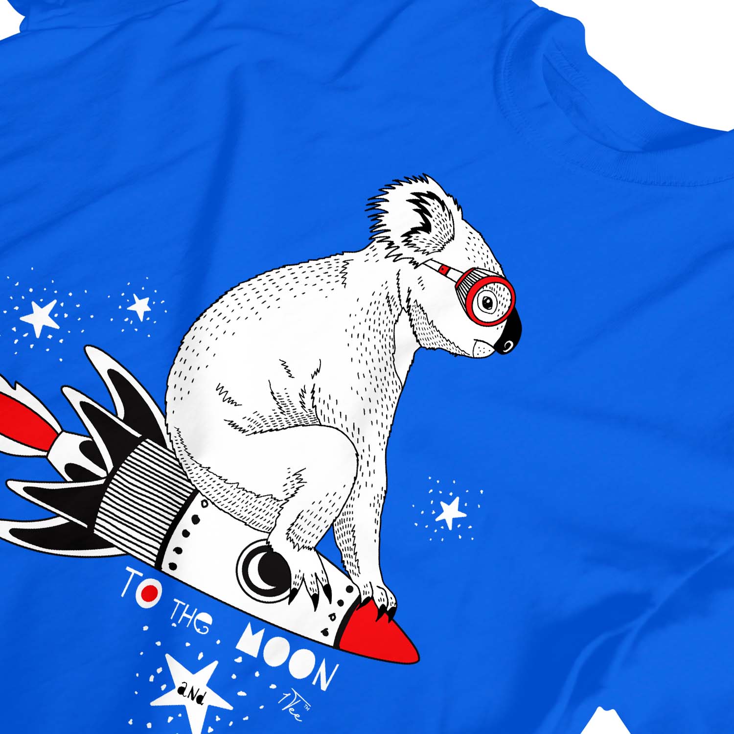 1 camiseta para niños niños koala en barco cohete, a la luna y de regreso camiseta - Imagen 23 de 25