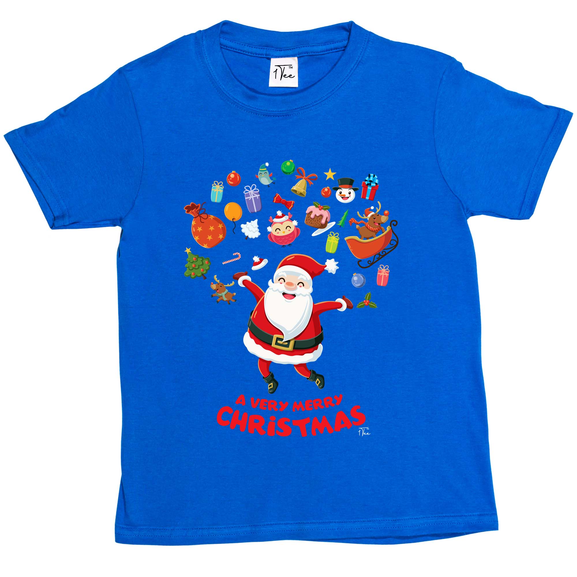 1Tee Kids Boys Merry Christmas Father Surrounded by Favourites T-Shirt ...