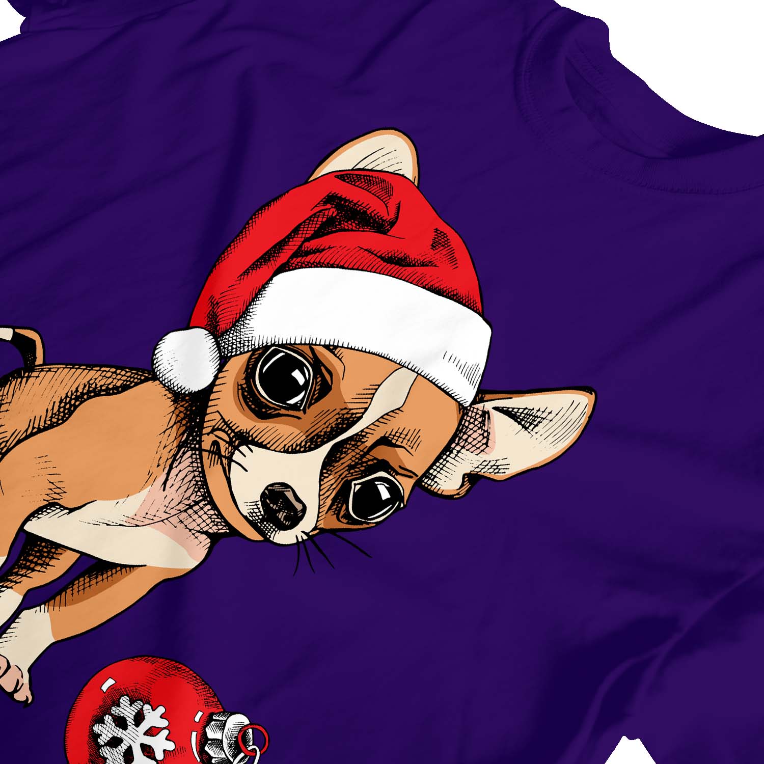 1Tee Kids Girls Puppy Chihuahua Wearing Santa's Hat, Cute Christmas T-Shirt - Imagen 23 de 30