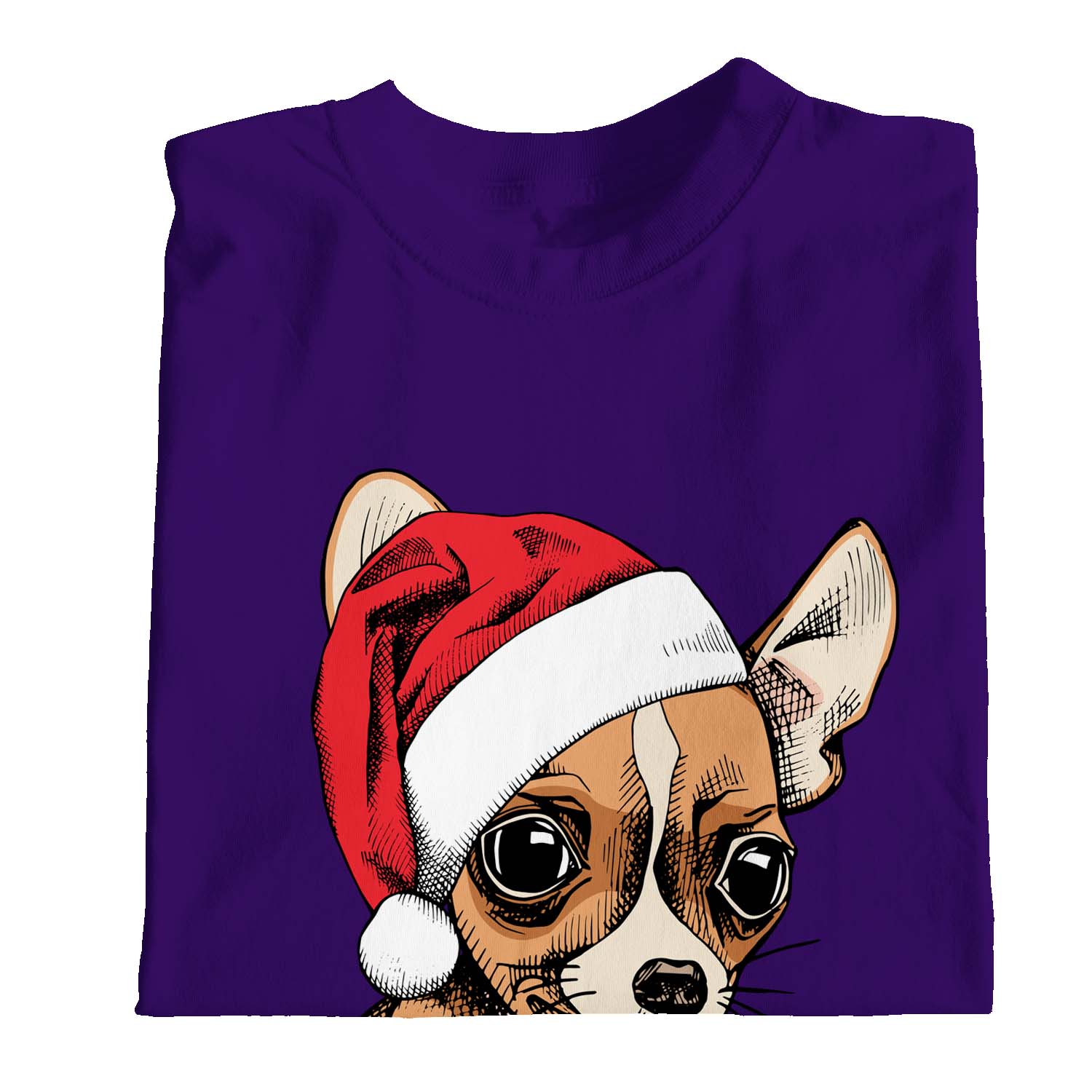 1Tee Kids Girls Puppy Chihuahua Wearing Santa's Hat, Cute Christmas T-Shirt - Imagen 24 de 30