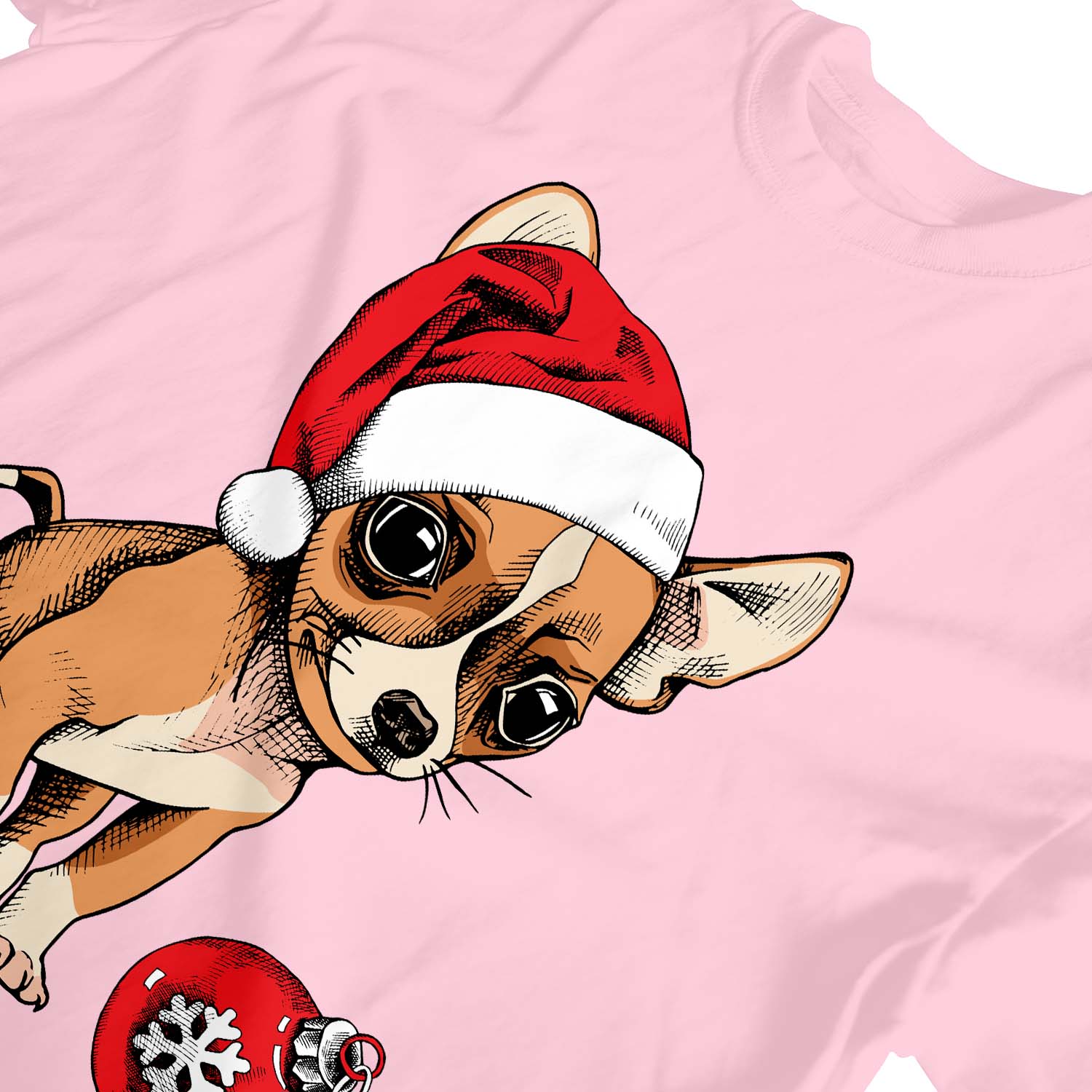 1Tee Kids Girls Puppy Chihuahua Wearing Santa's Hat, Cute Christmas T-Shirt - Imagen 8 de 30