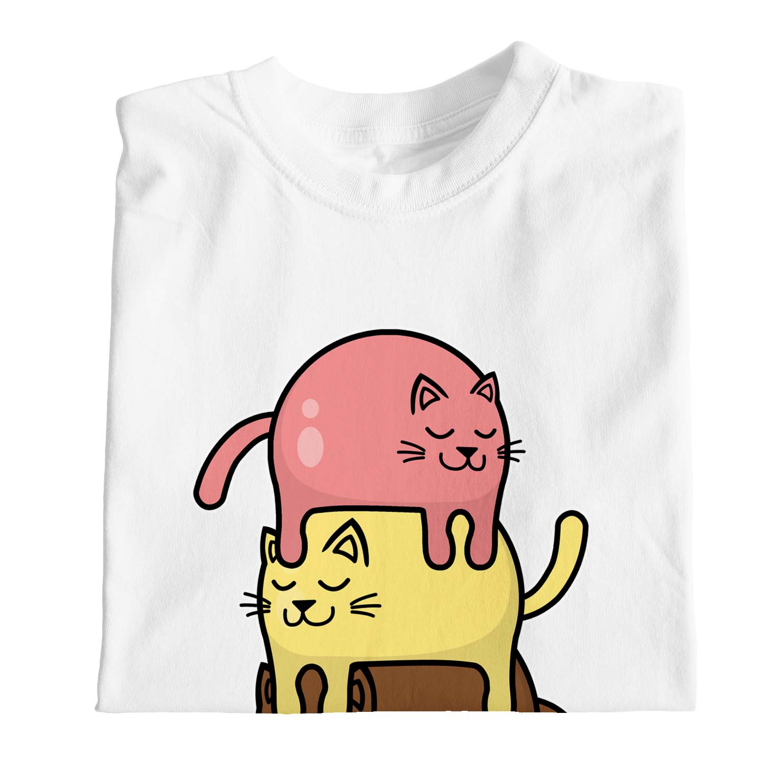 1 Tee shirt enfant fille chats empilé sur cône crème glacée - Photo 24/25