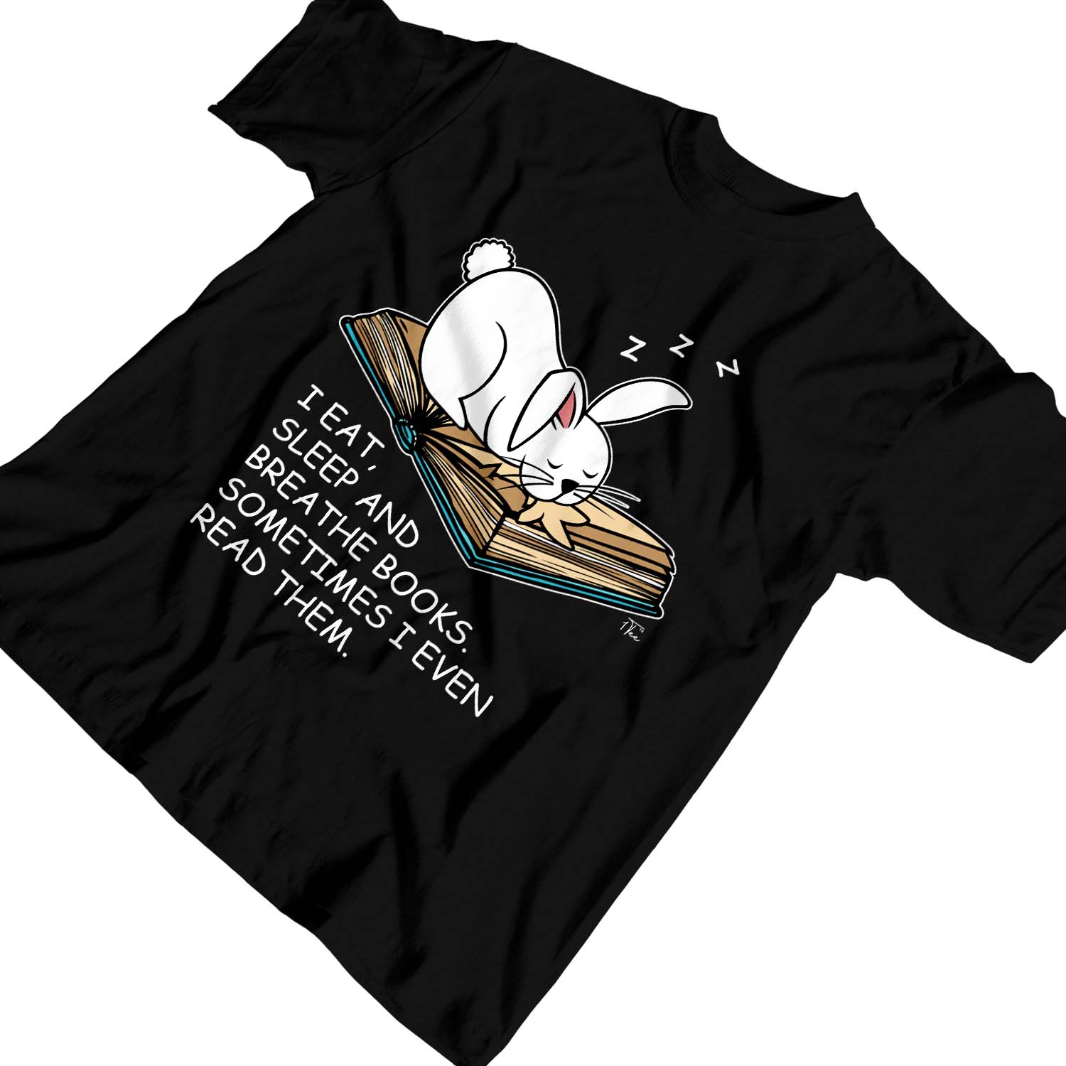 1 Camiseta Niños Niños I Eat, Sleep and Breathe Books, Lema Conejo Camiseta - Imagen 7 de 25