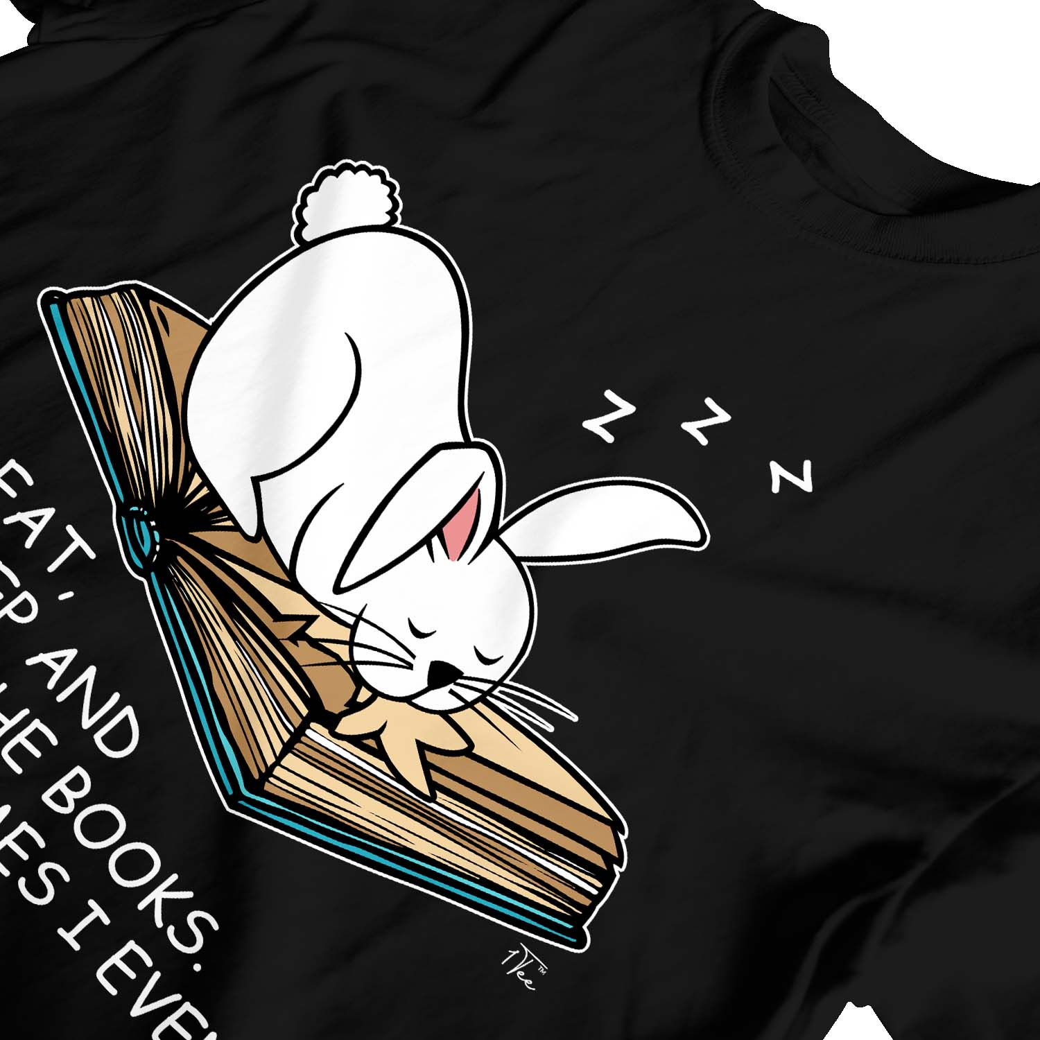 1 Camiseta Niños Niños I Eat, Sleep and Breathe Books, Lema Conejo Camiseta - Imagen 8 de 25