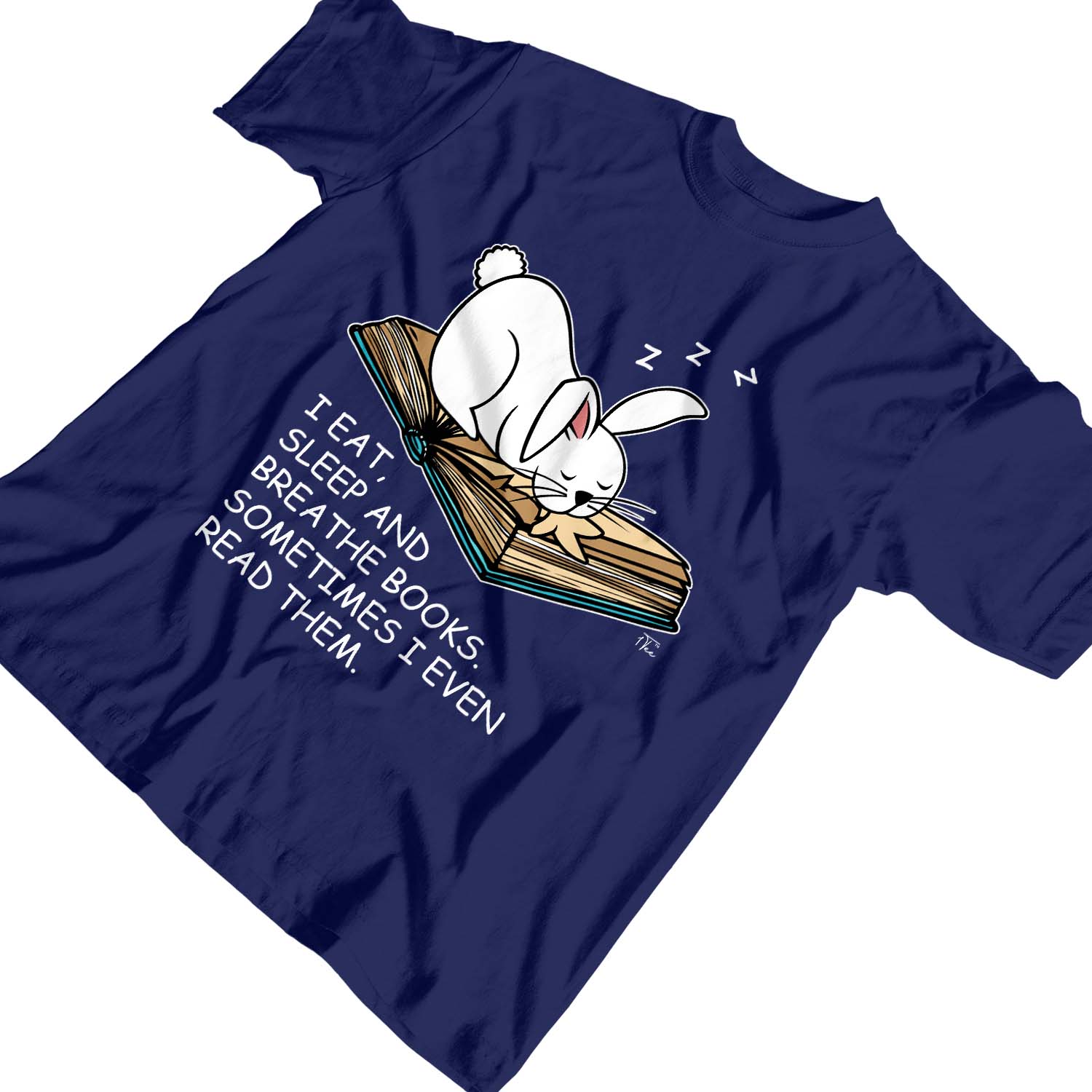 1 Camiseta Niños Niños I Eat, Sleep and Breathe Books, Lema Conejo Camiseta - Imagen 12 de 25