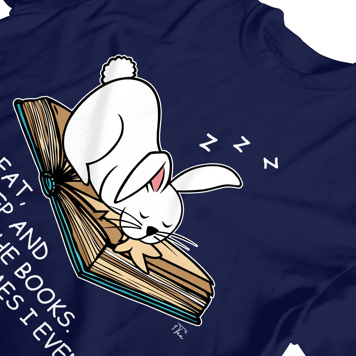 1 Camiseta Niños Niños I Eat, Sleep and Breathe Books, Lema Conejo Camiseta - Imagen 13 de 25