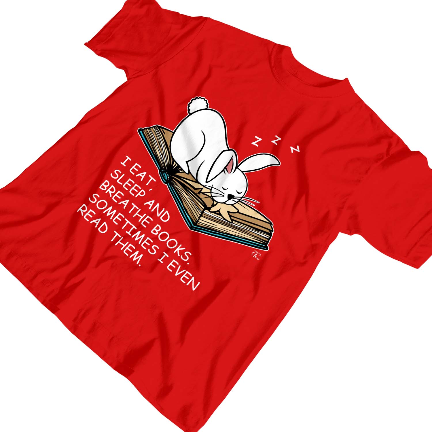 1 Camiseta Niños Niños I Eat, Sleep and Breathe Books, Lema Conejo Camiseta - Imagen 17 de 25