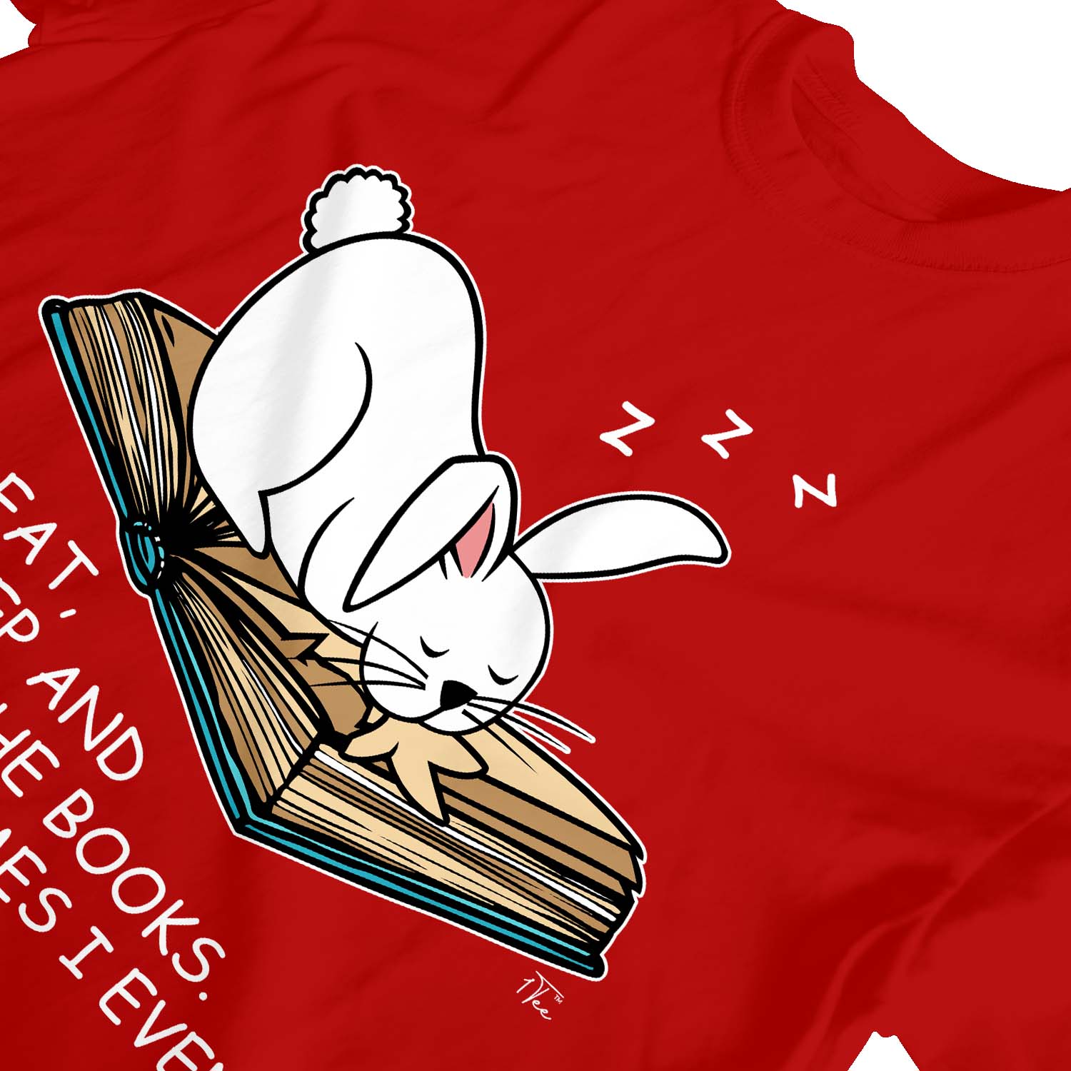 1 Camiseta Niños Niños I Eat, Sleep and Breathe Books, Lema Conejo Camiseta - Imagen 18 de 25