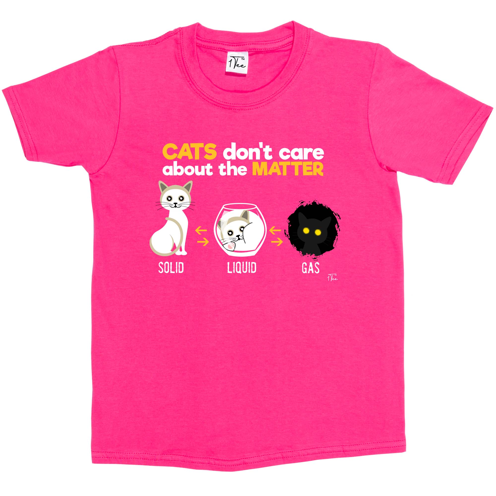 1 T-Shirt Kinder Mädchen Katzen kümmern sich nicht um die Sache Wissenschaft - Bild 11 von 25