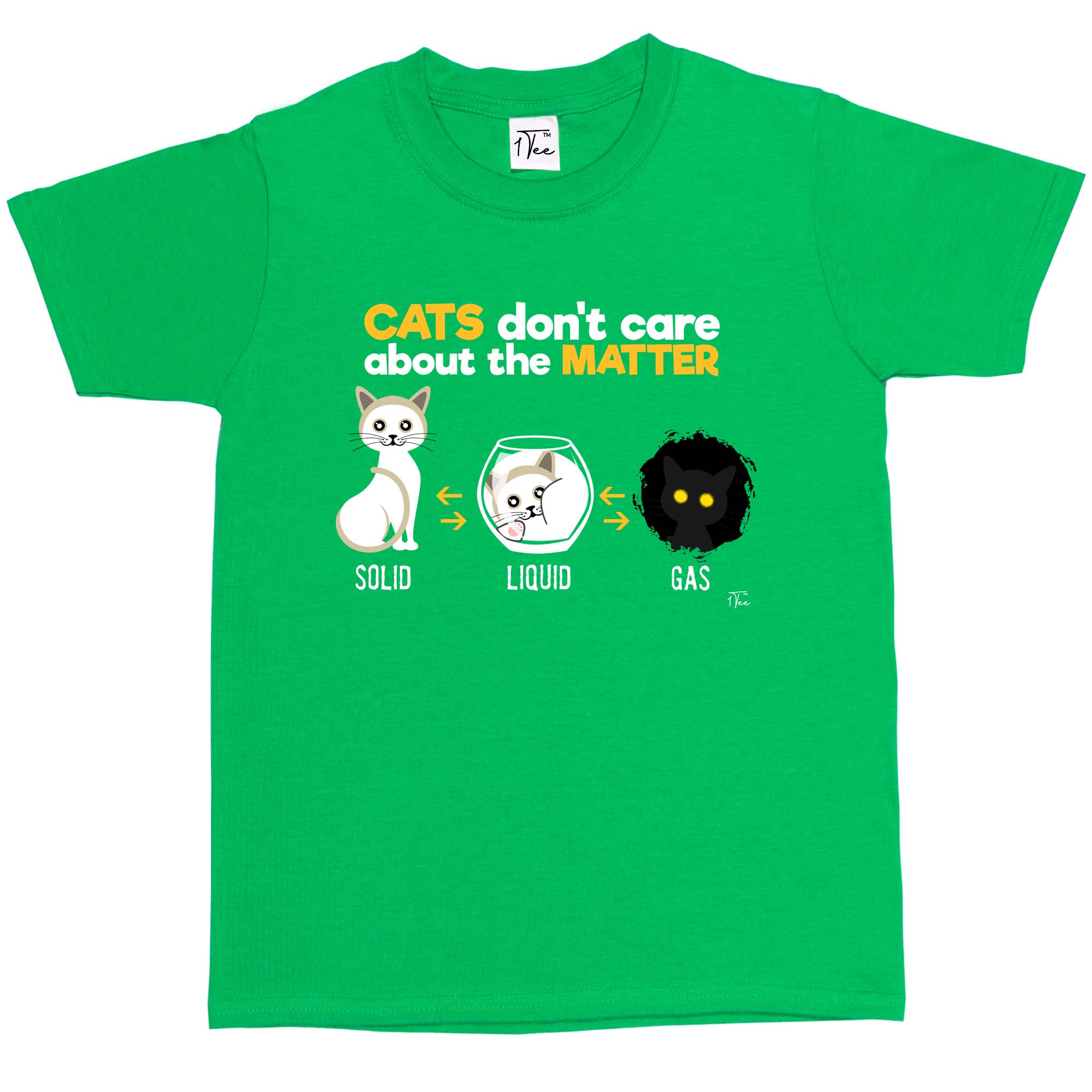 1 T-Shirt Kinder Mädchen Katzen kümmern sich nicht um die Sache Wissenschaft - Bild 6 von 25