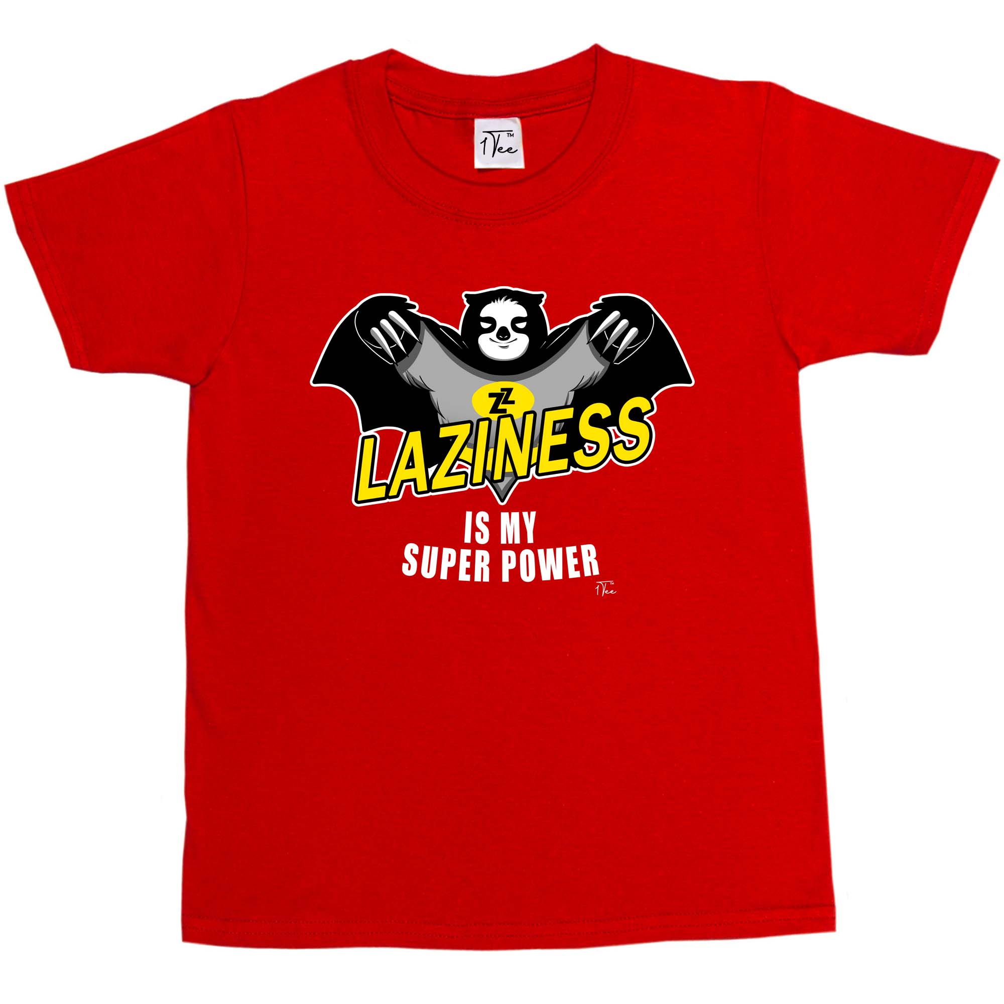 1 Tee Kinder Mädchen Laziness Is My Superpower Faultier T-Shirt - Bild 21 von 25