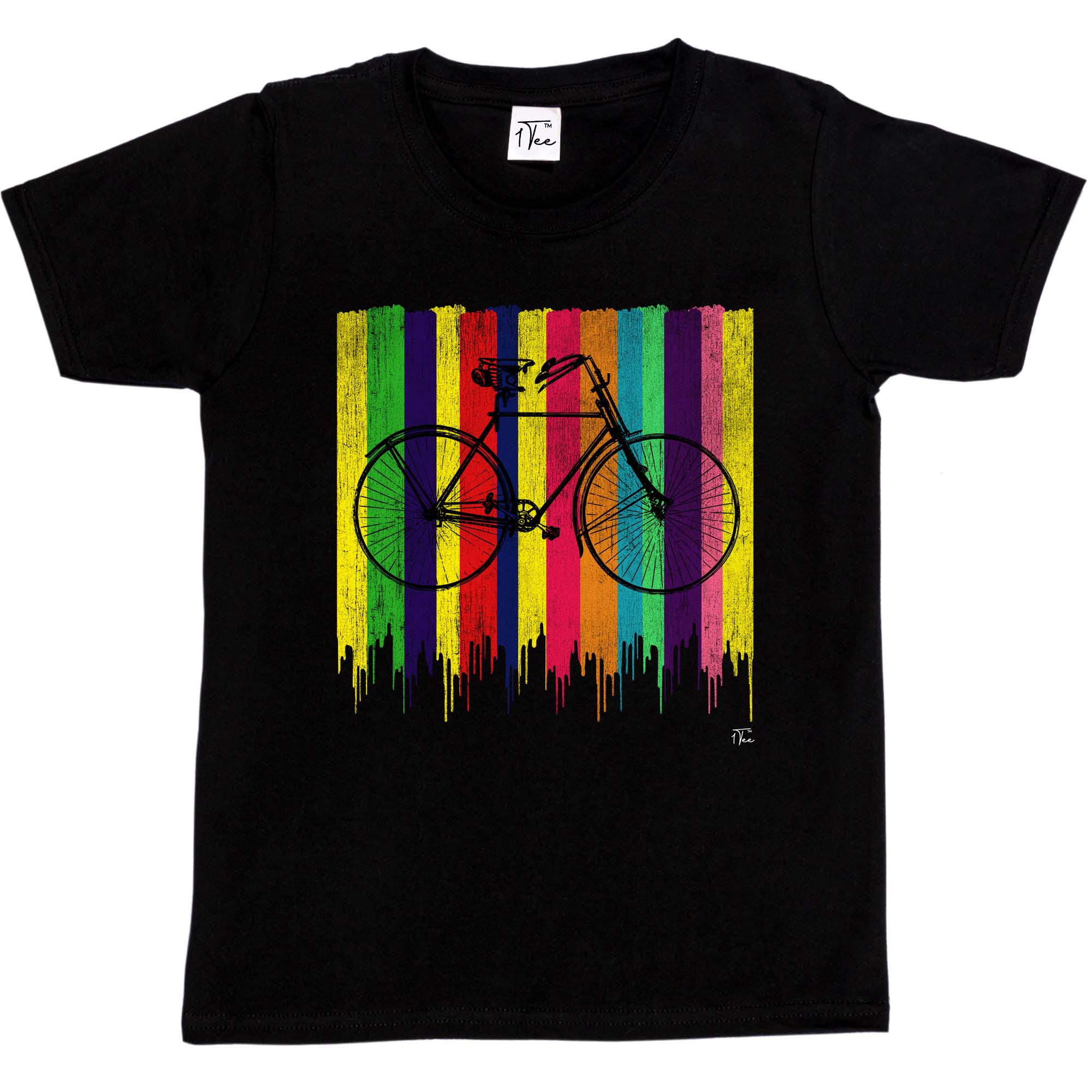 1 camiseta colorida bicicleta retro para niños niñas - Imagen 11 de 30