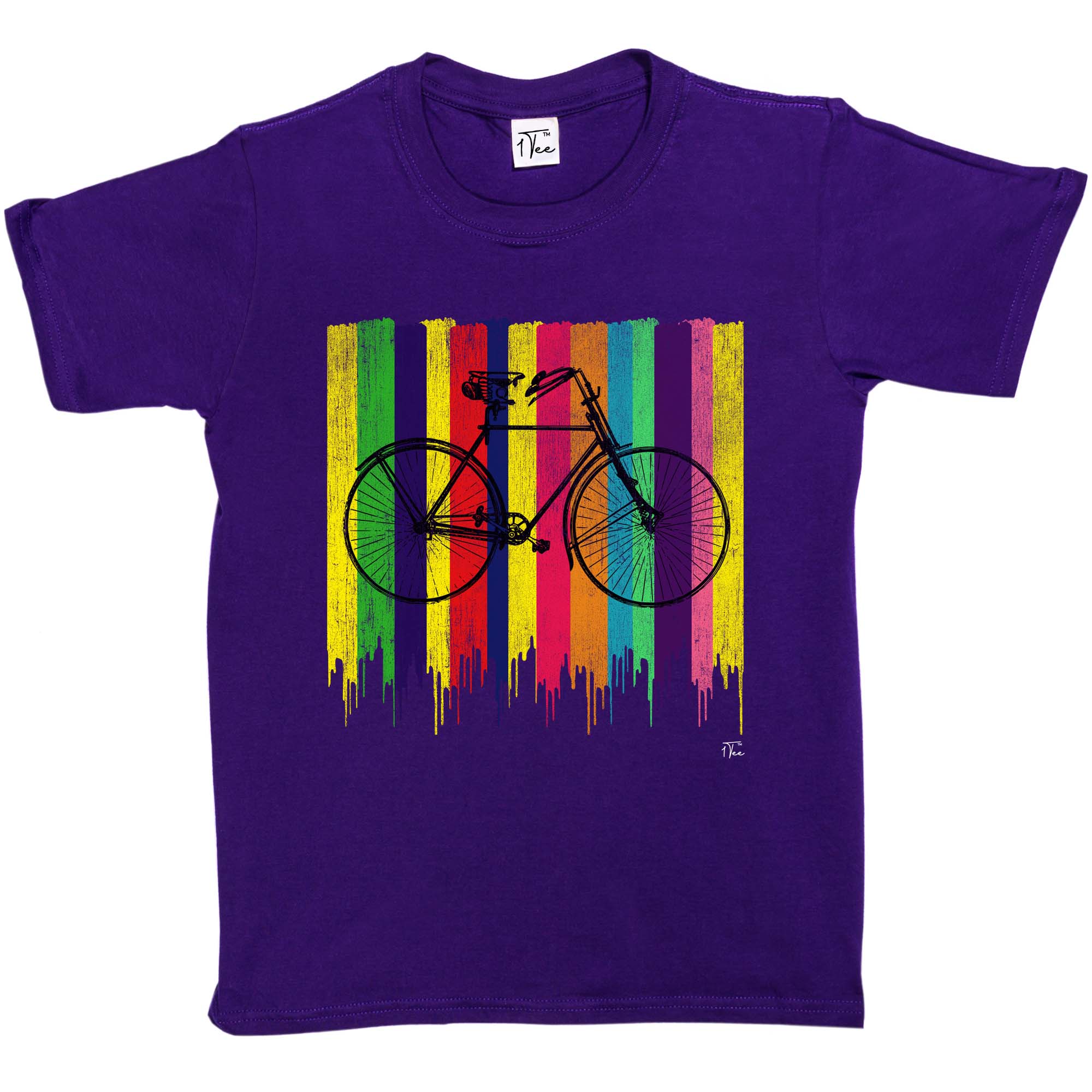 1 camiseta colorida bicicleta retro para niños niñas - Imagen 21 de 30