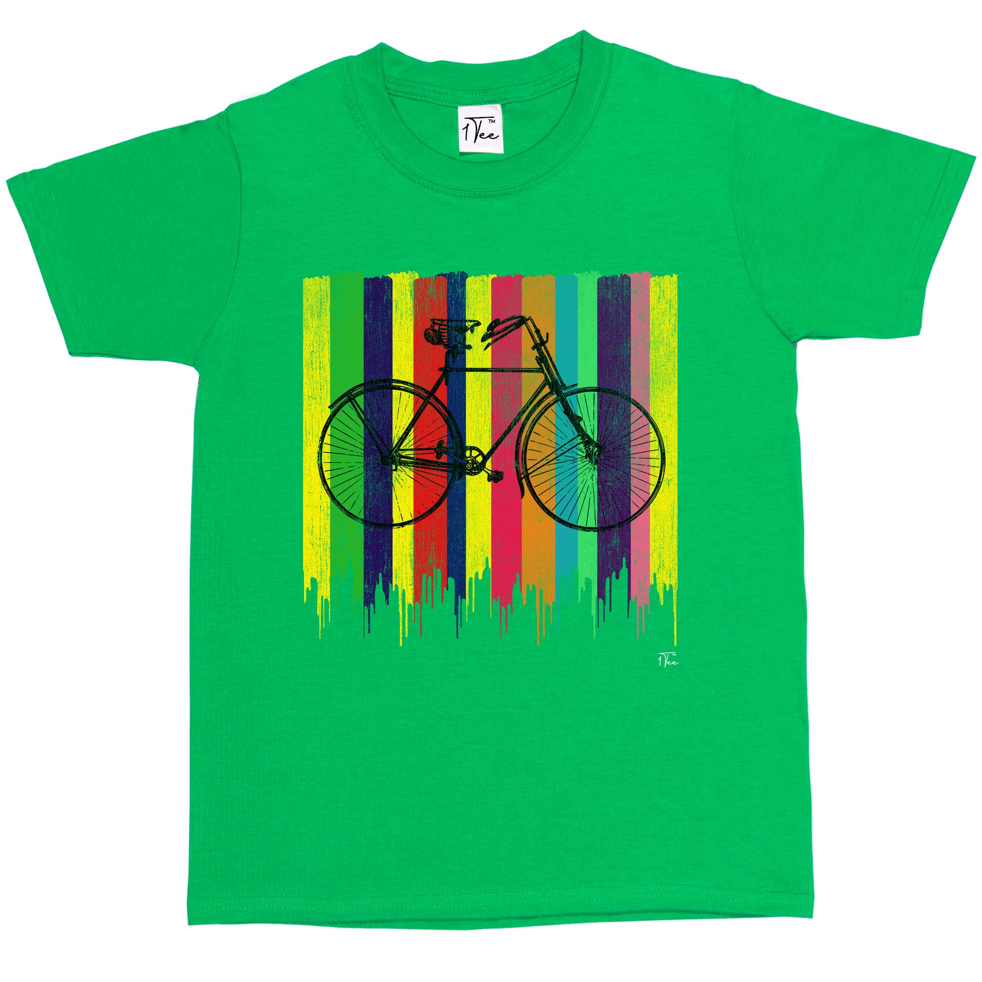 1 camiseta colorida bicicleta retro para niños niñas - Imagen 16 de 30