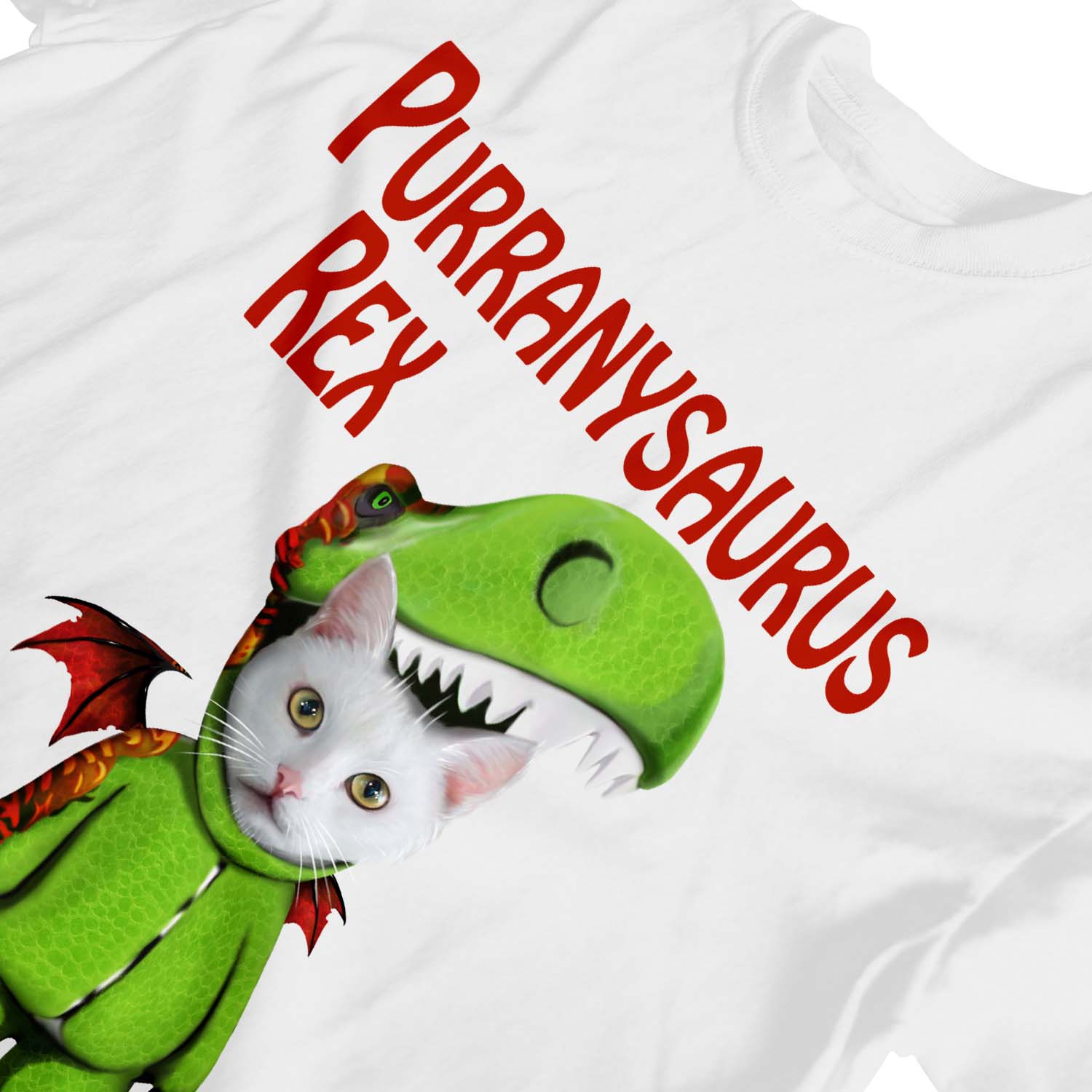 1Tee Kids Girls Purranysaurus Rex Cat T Rex Dinosaur T-Shirt