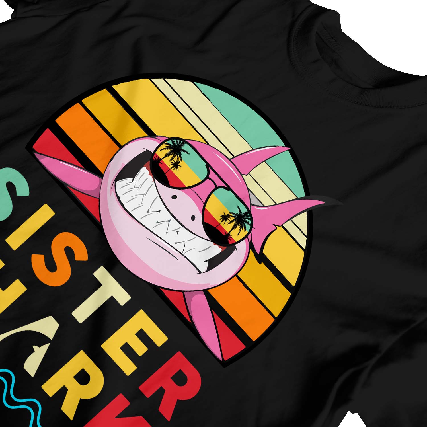 1Tee Kinder Mädchen Schwester Hai T-Shirt - Bild 8 von 15