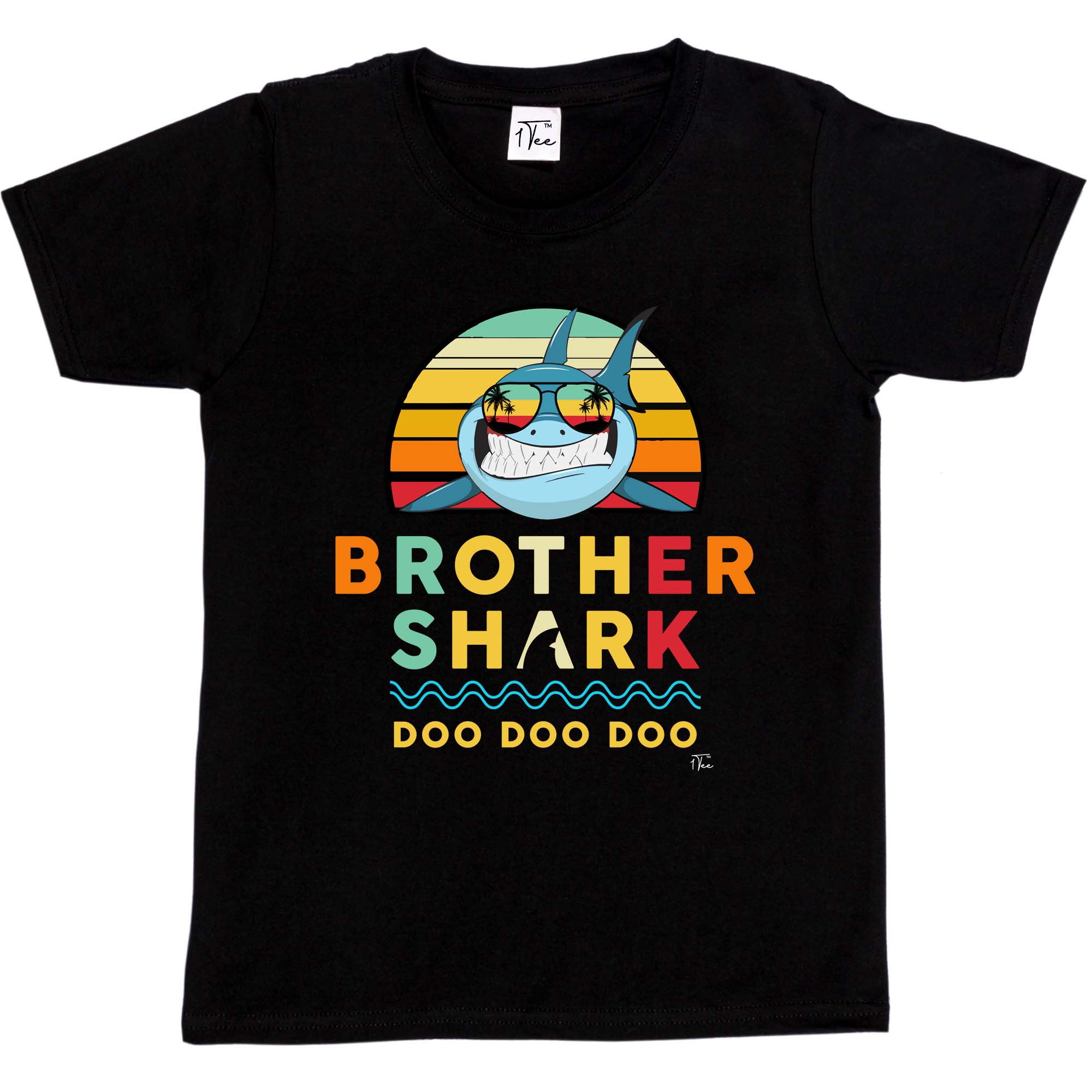 1Tee Kids Boys Brother Shark T-Shirt - Picture 6 of 15