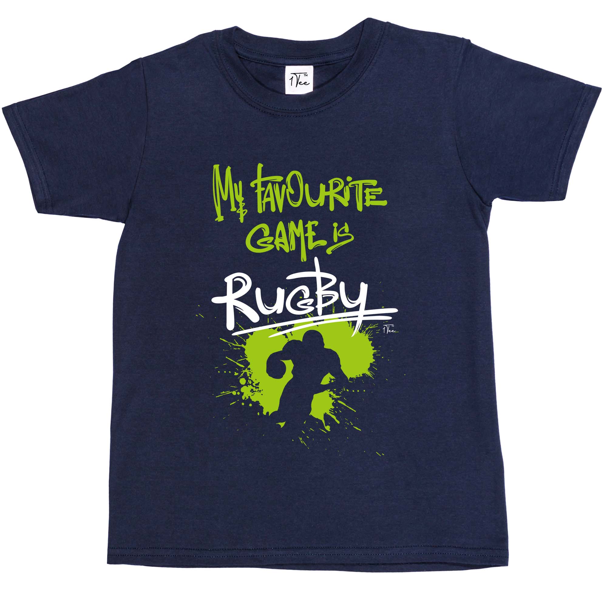 1Tee Kids Boys My Favourite Game Is Rugby T-Shirt