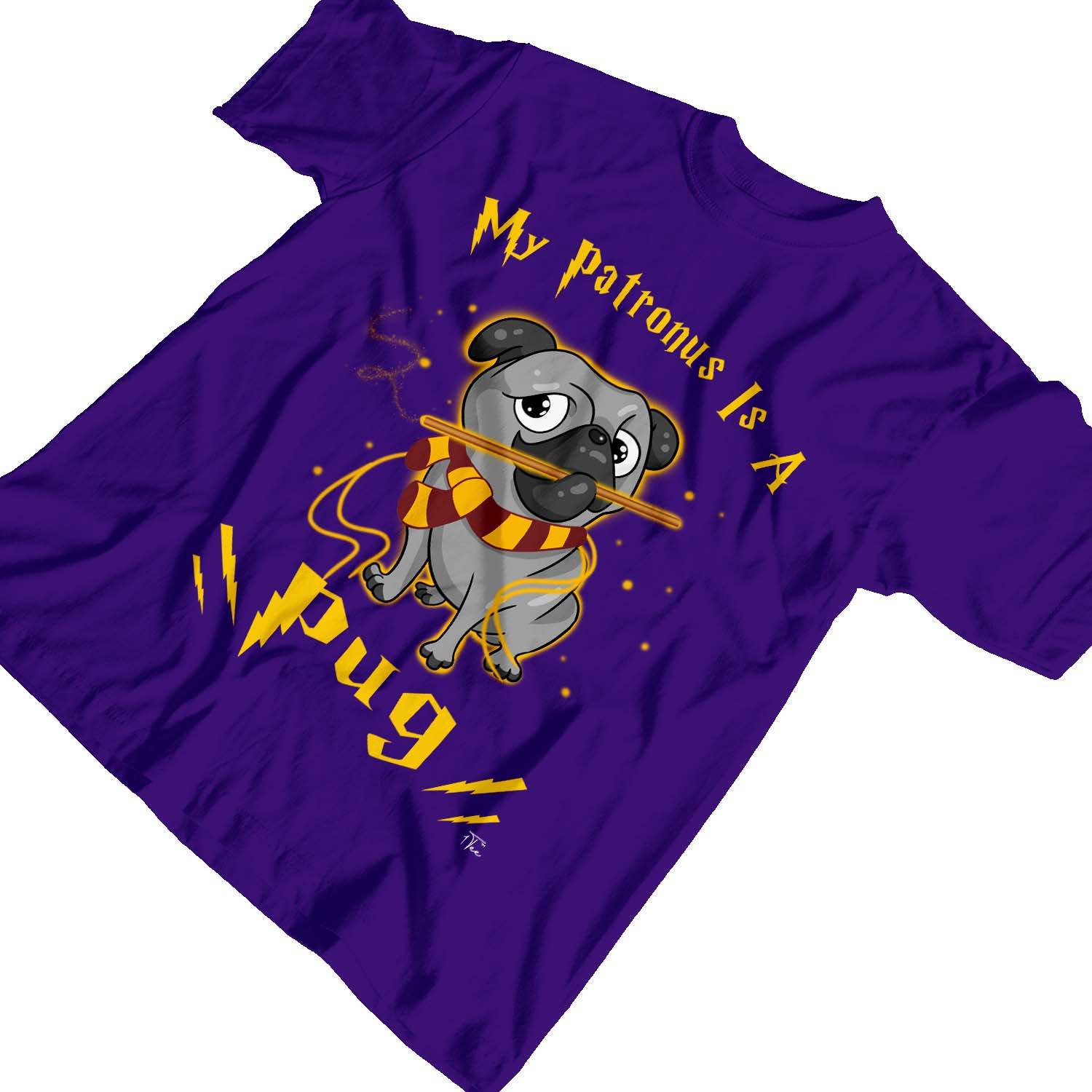 1 T-Shirt Kinder Mädchen Mein Patronus ist ein Mops Hund - Bild 17 von 25
