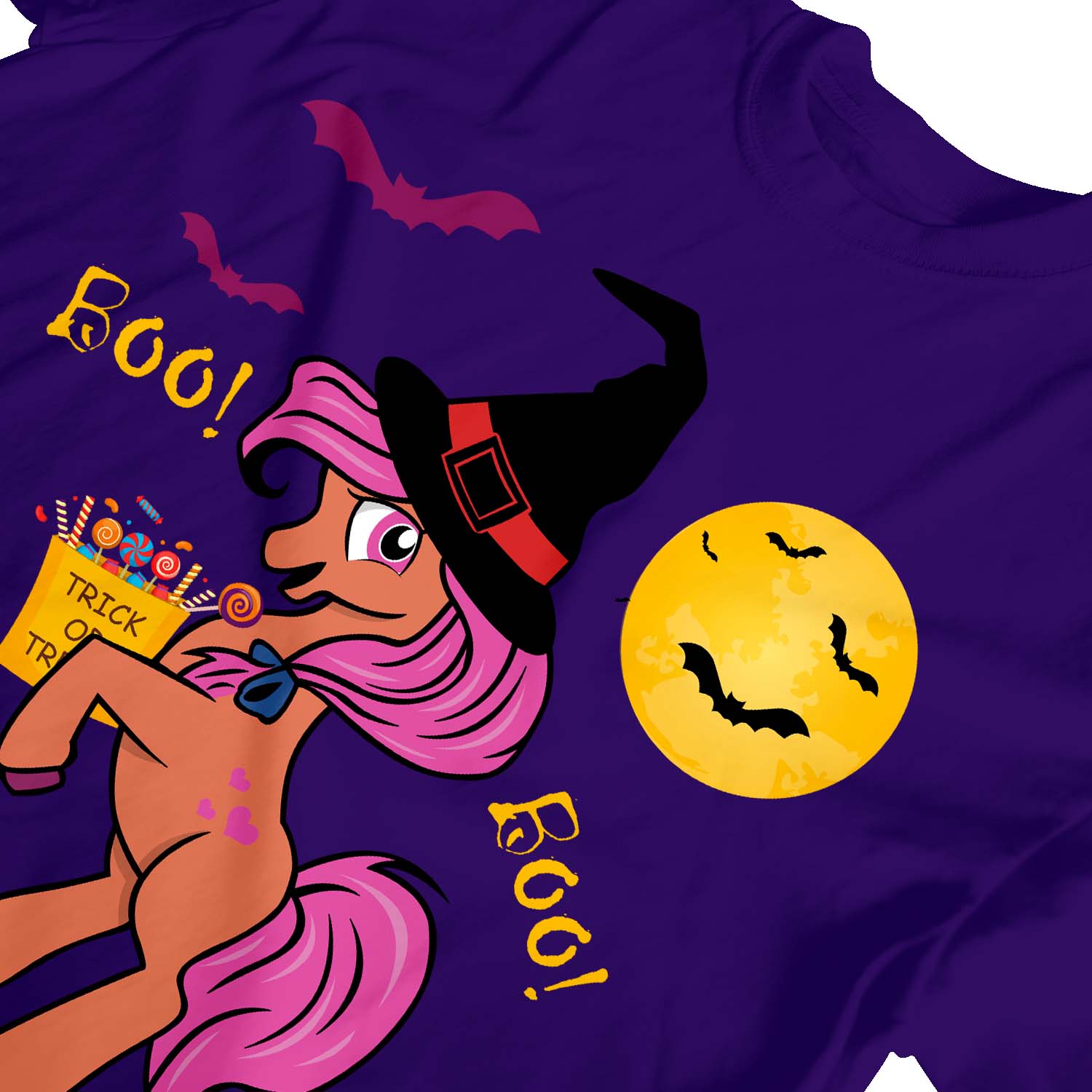 1Tee Kids Girls Trick or Treating Unicorn Witch T-Shirt