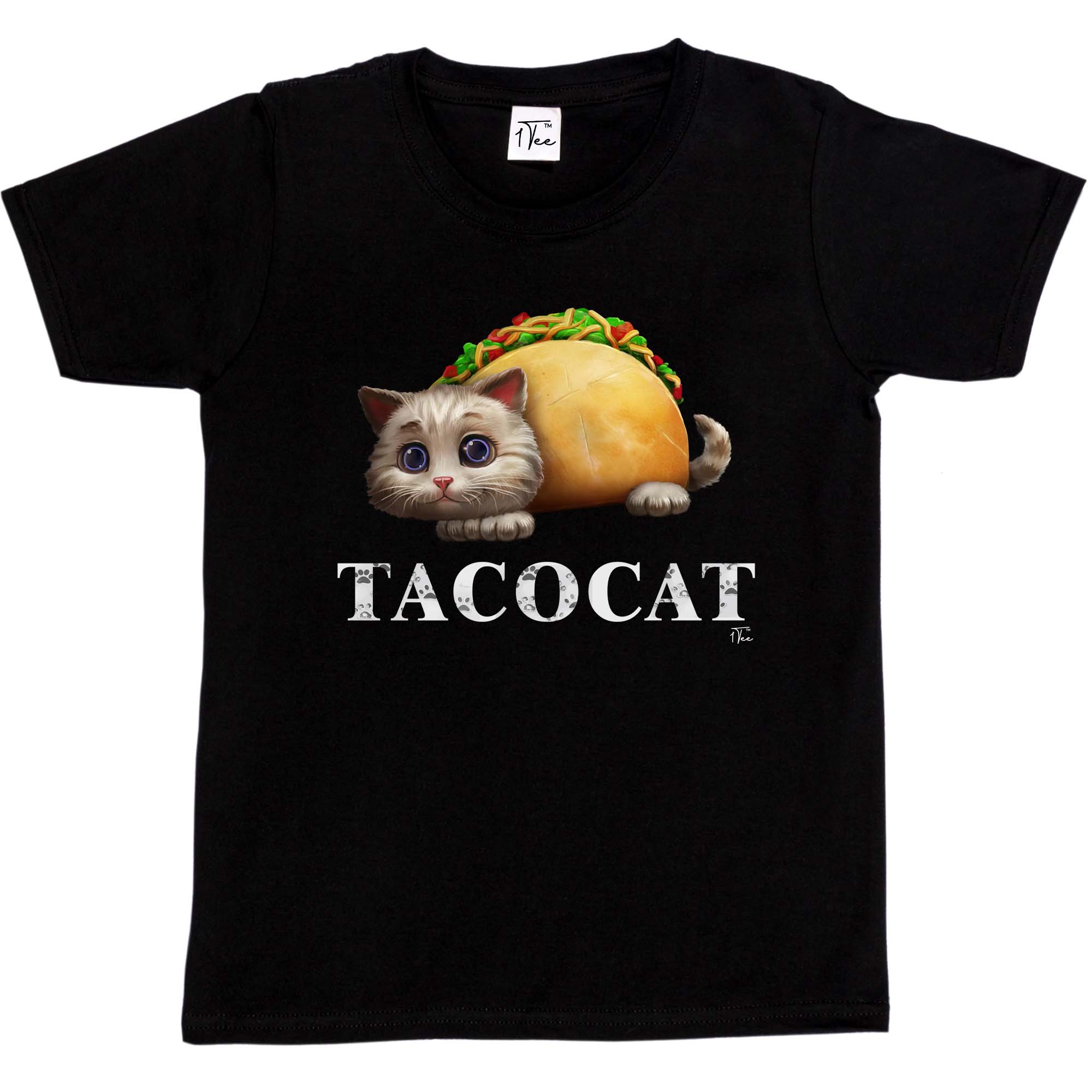 1Tee Kids Girls Tacocat Cat T-Shirt - Picture 6 of 15