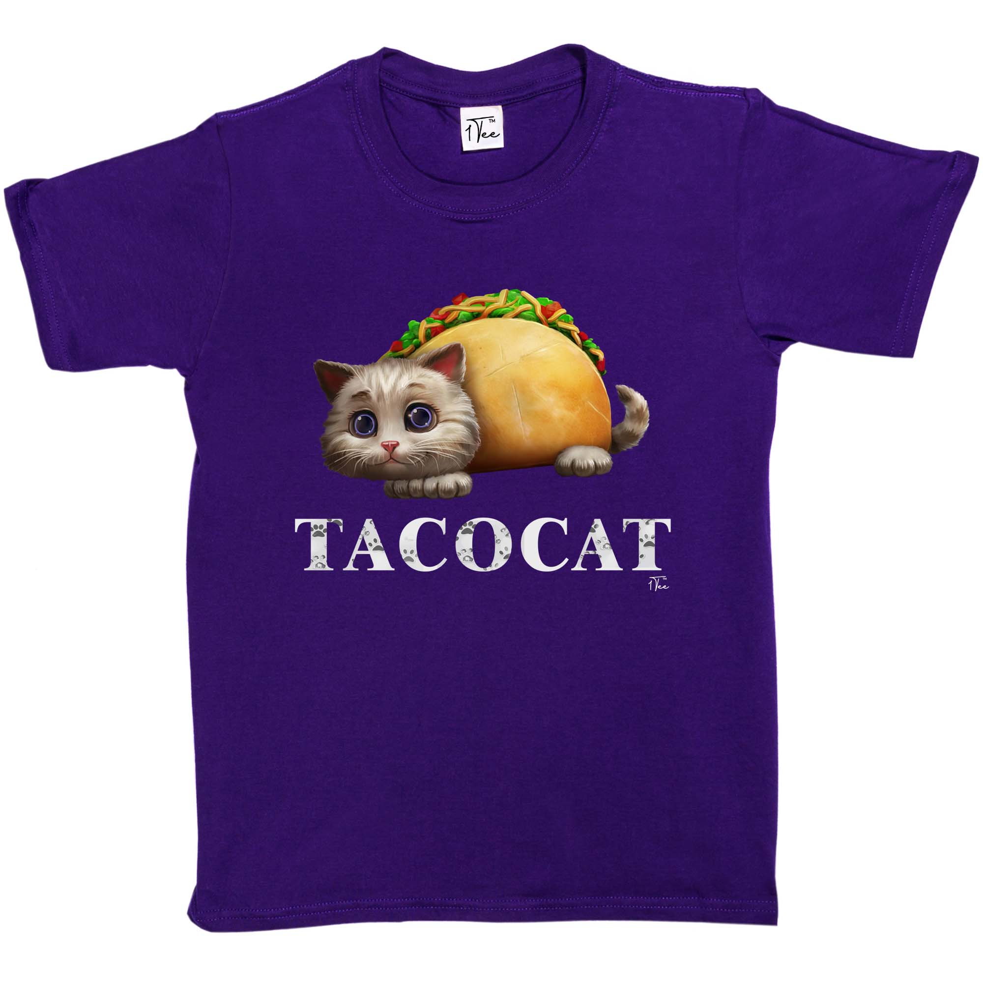 1Tee Kids Girls Tacocat Cat T-Shirt - Picture 11 of 15
