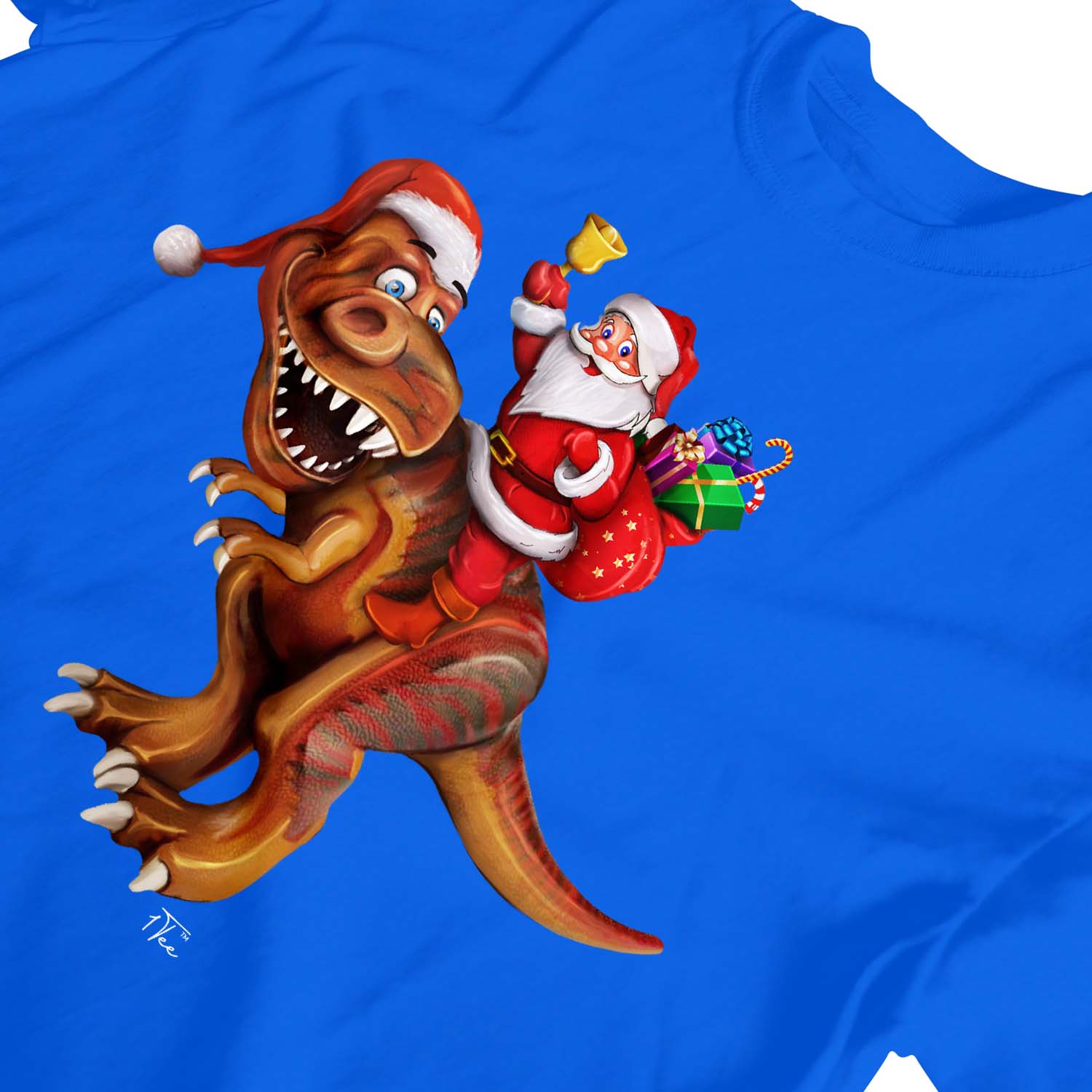 1Tee Kids Boys Santa Riding Dinosaur T rex Christmas T Shirt TShirt eBay